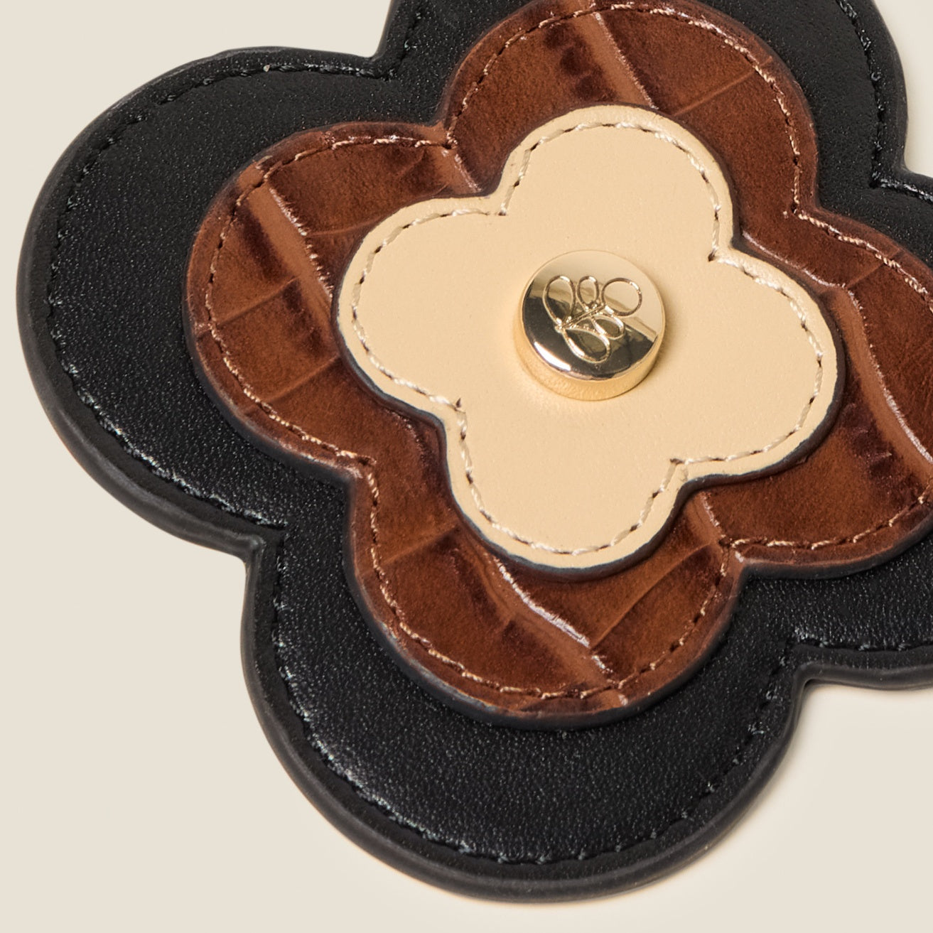 Print - Flower Applique Black