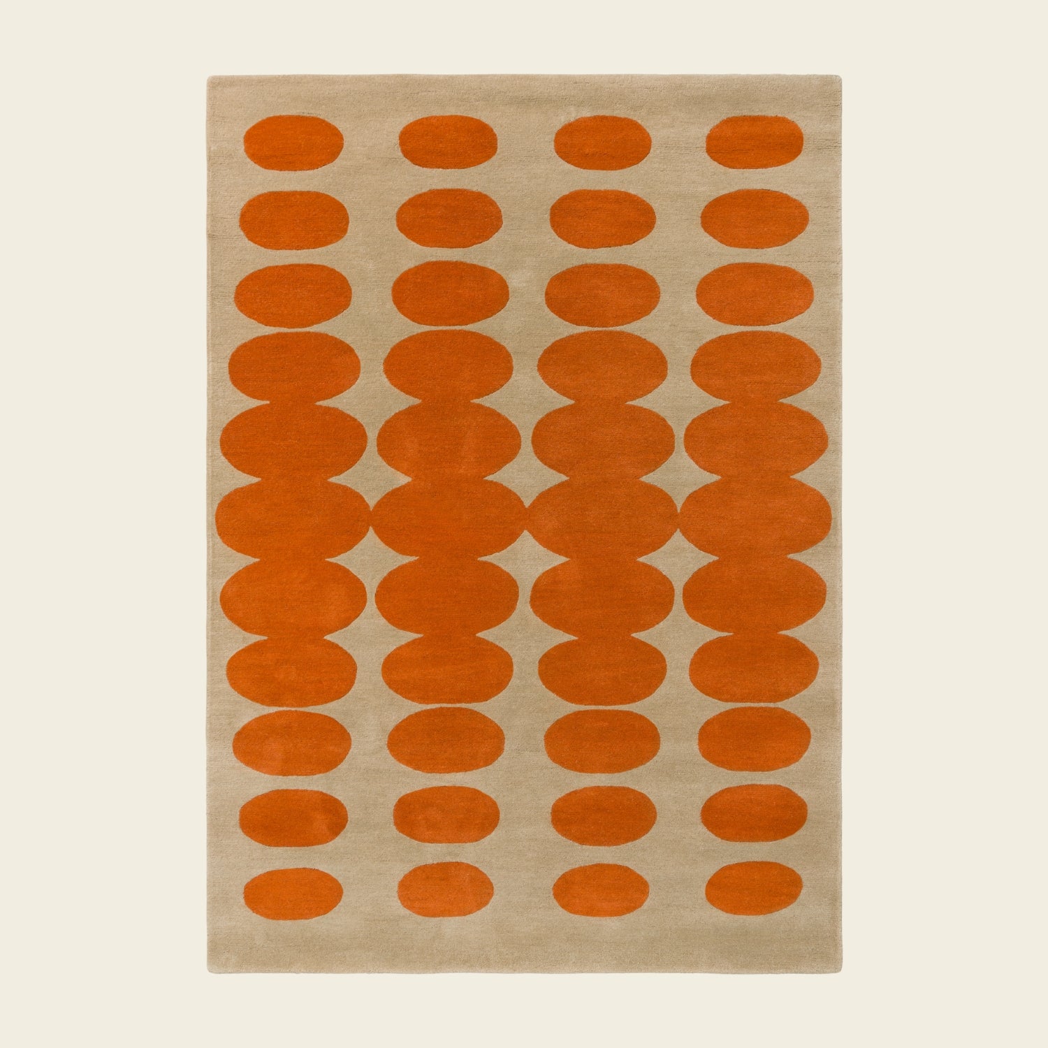 Optical Oval Rug - Orange Sand