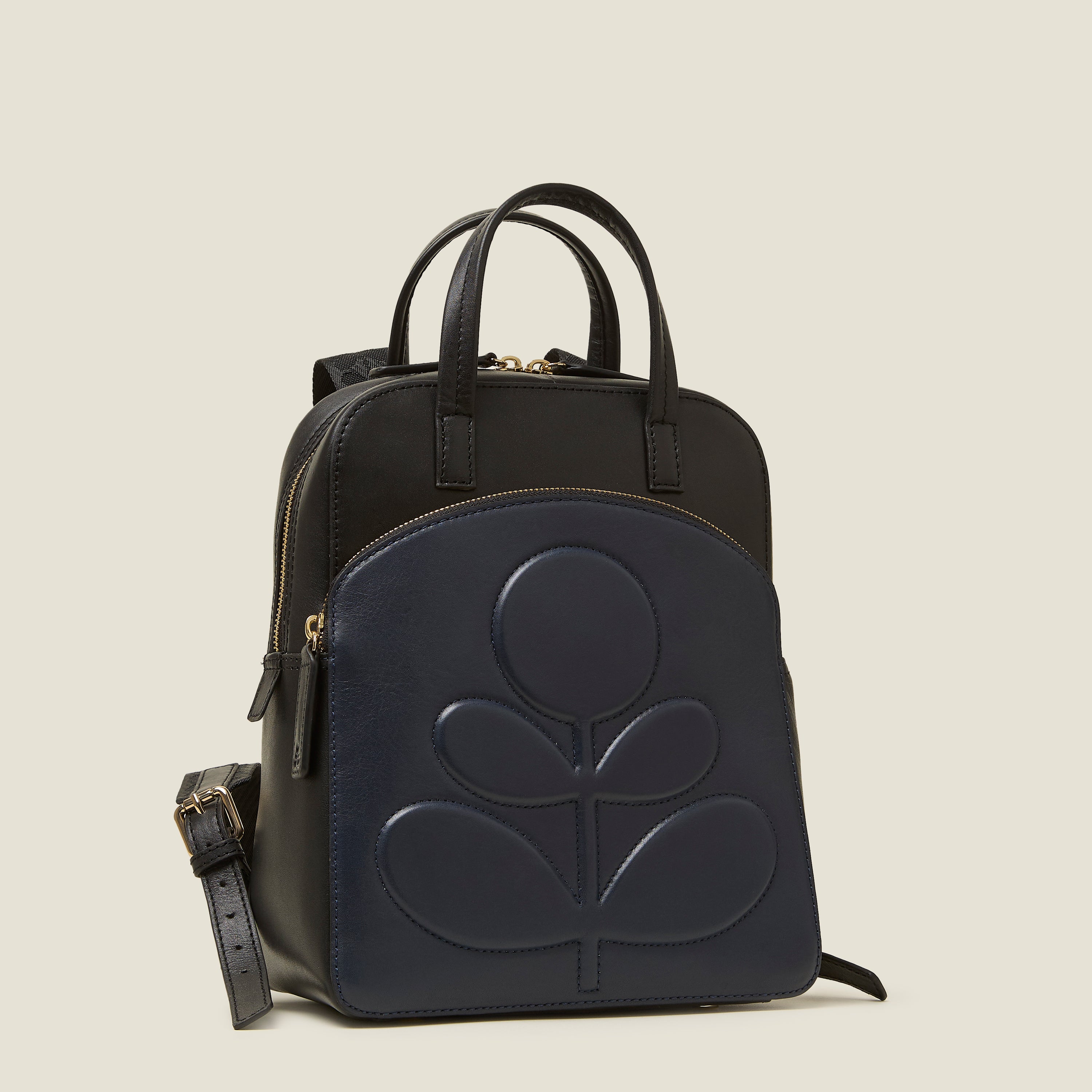Emilia Petite Backpack - Embossed Stem Black