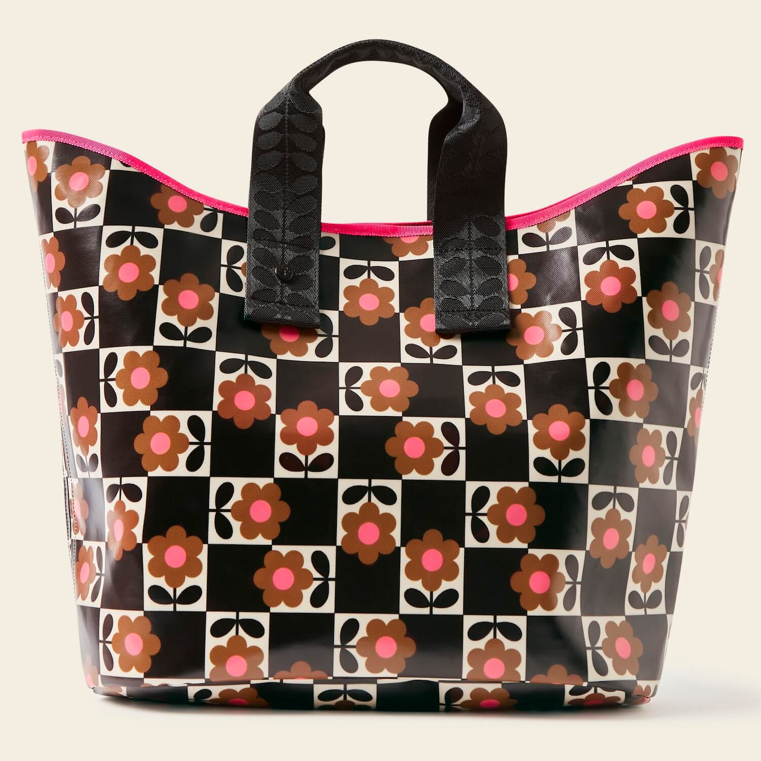 Carryall Large Tote Bag in Flower Pot Chestnut pattern by Orla Kiely
