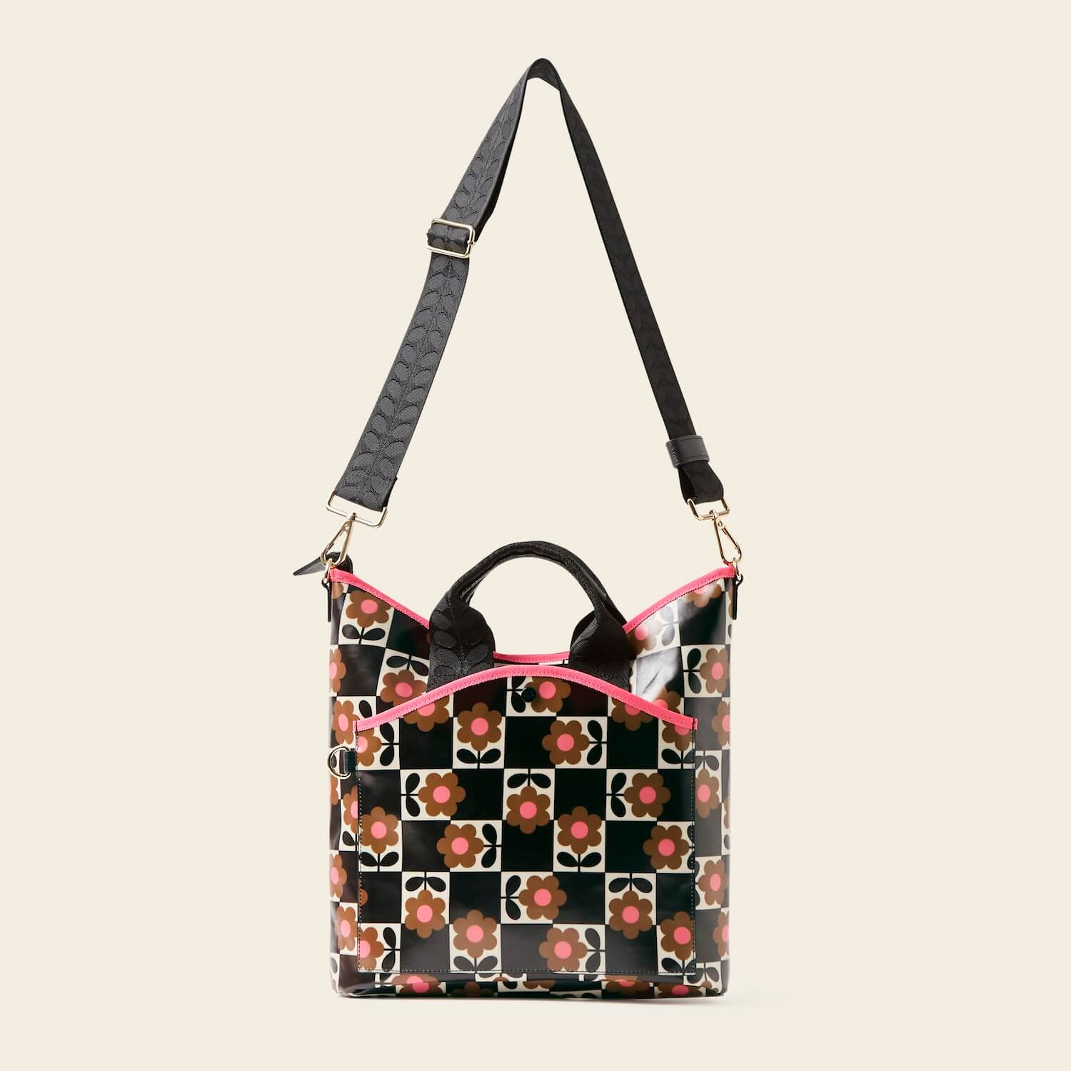 Carry Grab Bucket Bag in Flower Pot Chestnut pattern by Orla Kiely