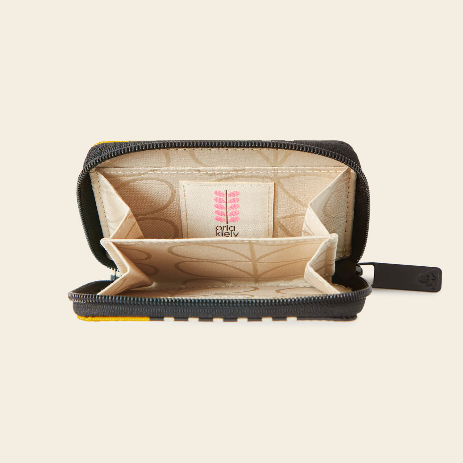 Remember Me Purse in Giant Striped Tulip Noir by Orla Kiely