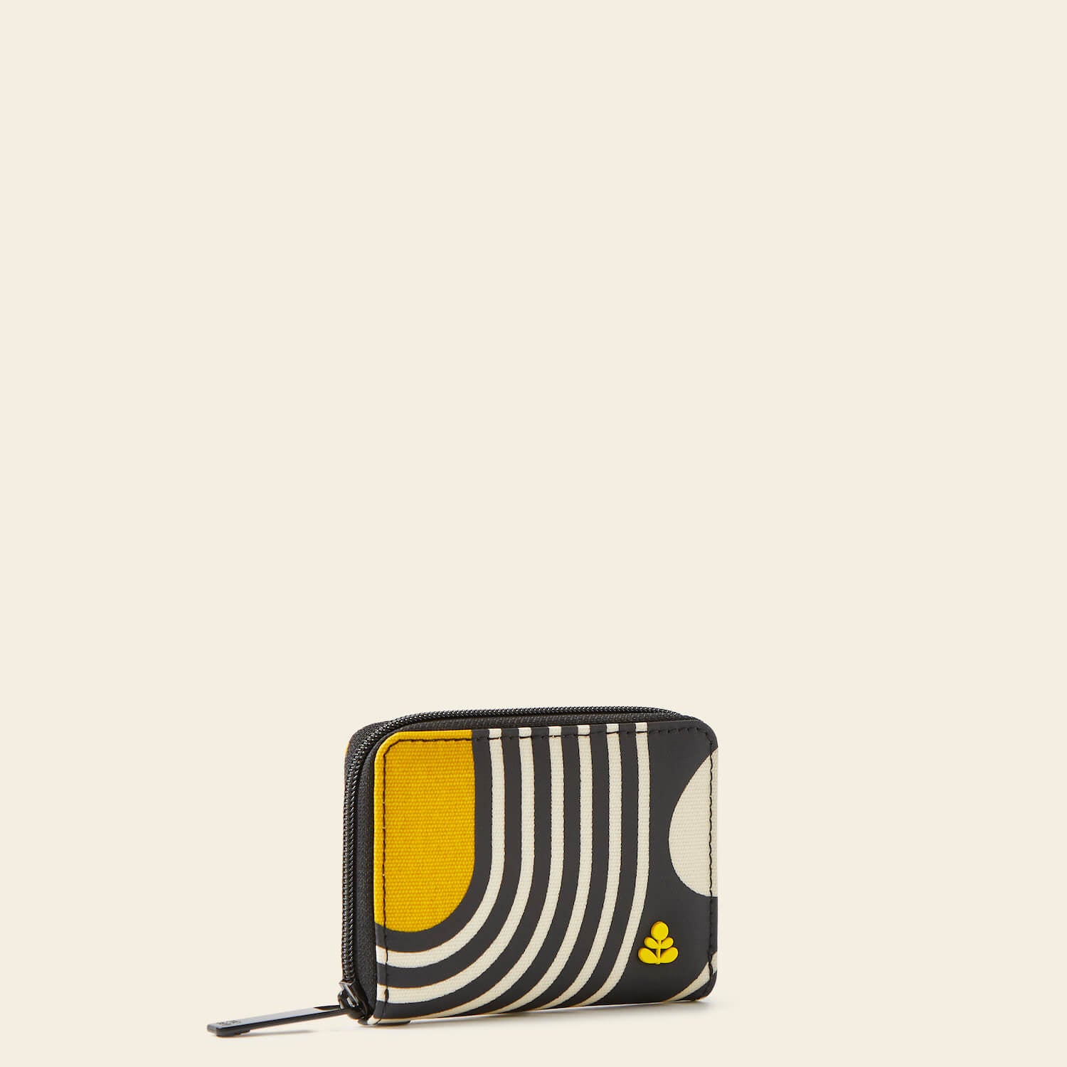 Remember Me Purse in Giant Striped Tulip Noir pattern by Orla Kiely