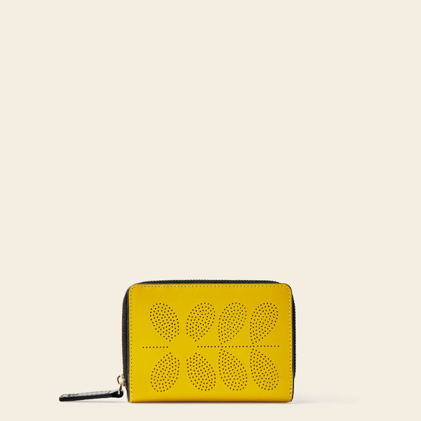 Celia Medium Wallet in Daffodil Punched Flower pattern by Orla Kiely