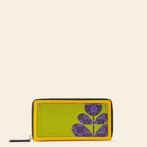 Forget Me Not Wallet in Daffodil Puzzle Flower pattern by Orla Kiely