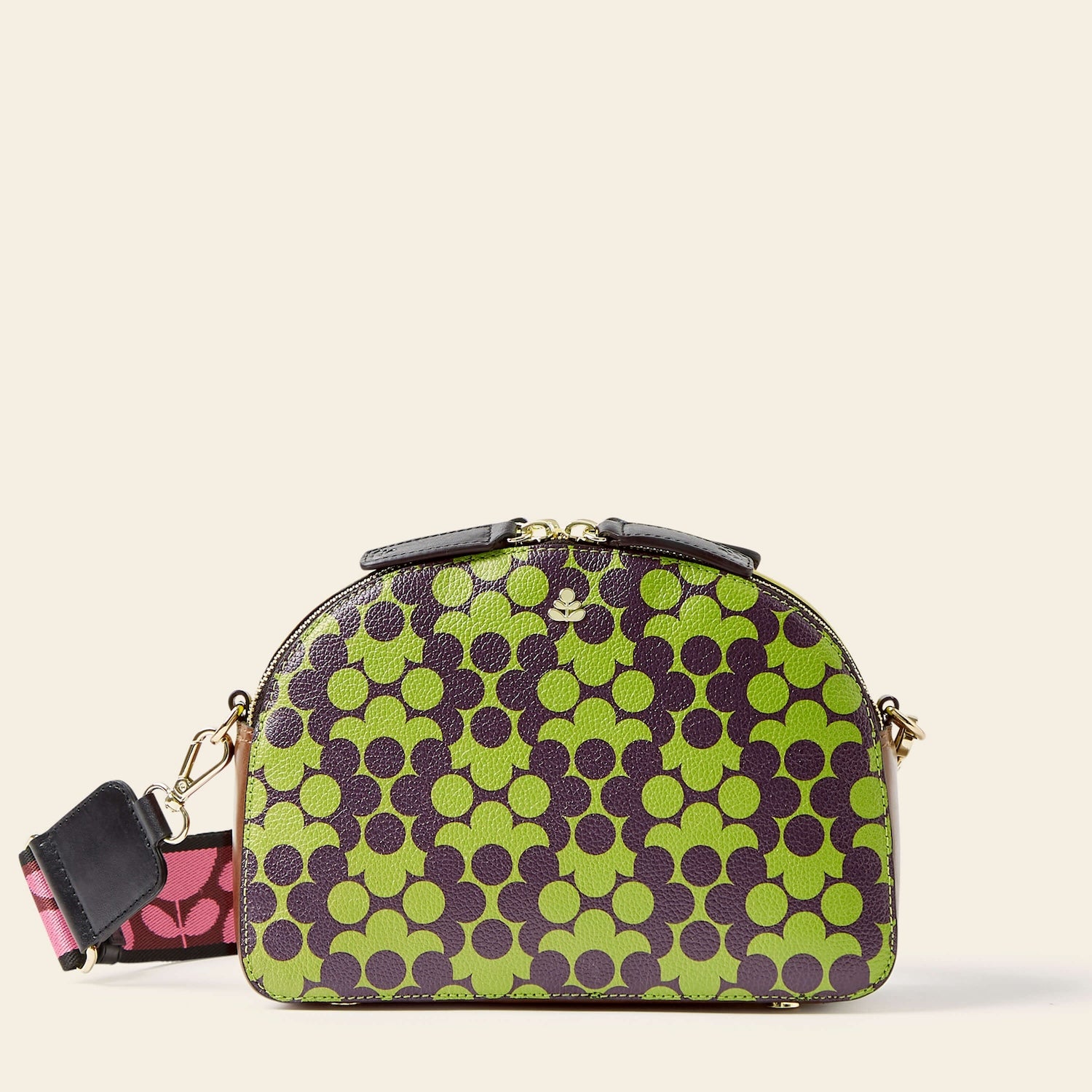 Luna Crossbody in Purple Puzzle Flower pattern by Orla Kiely