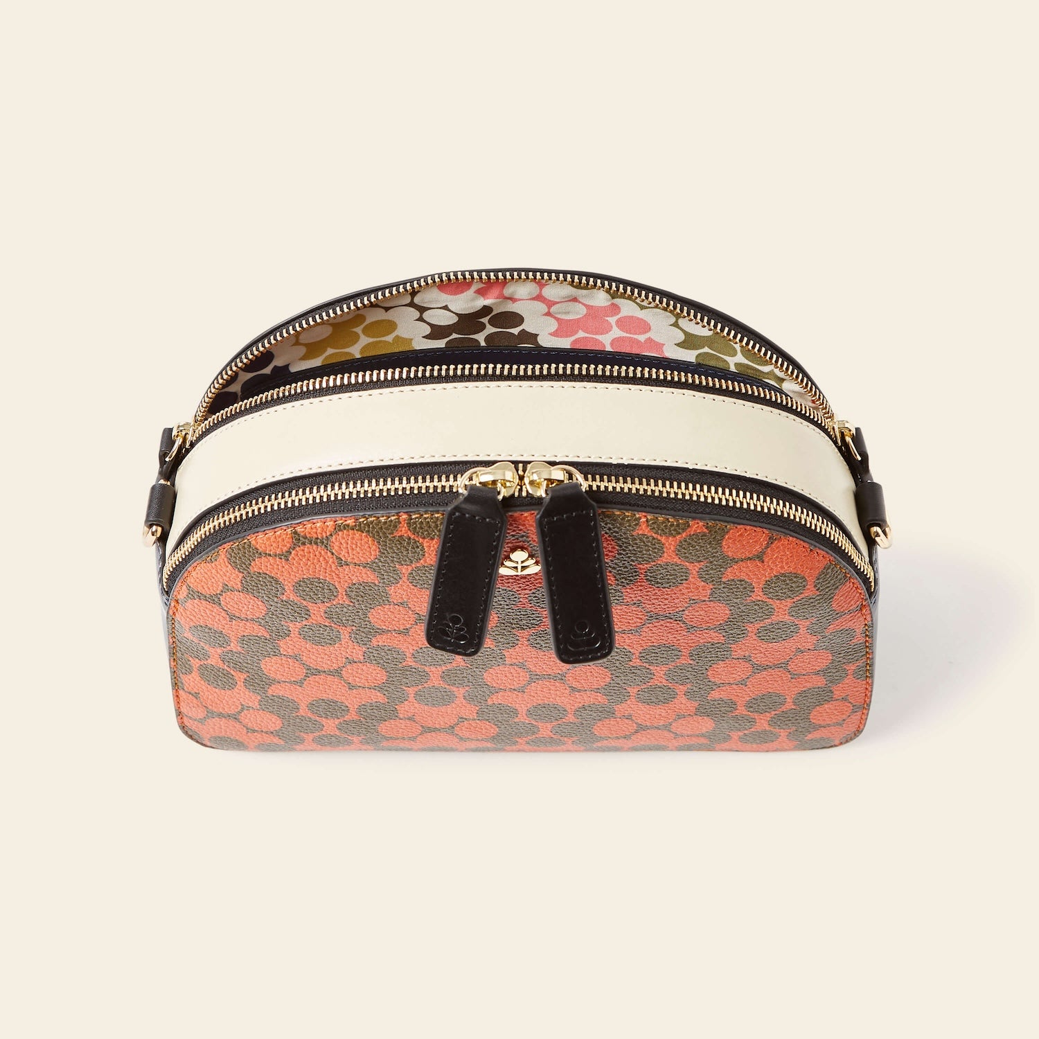 Luna Crossbody Bag in Tomato Puzzle Flower pattern by Orla Kiely