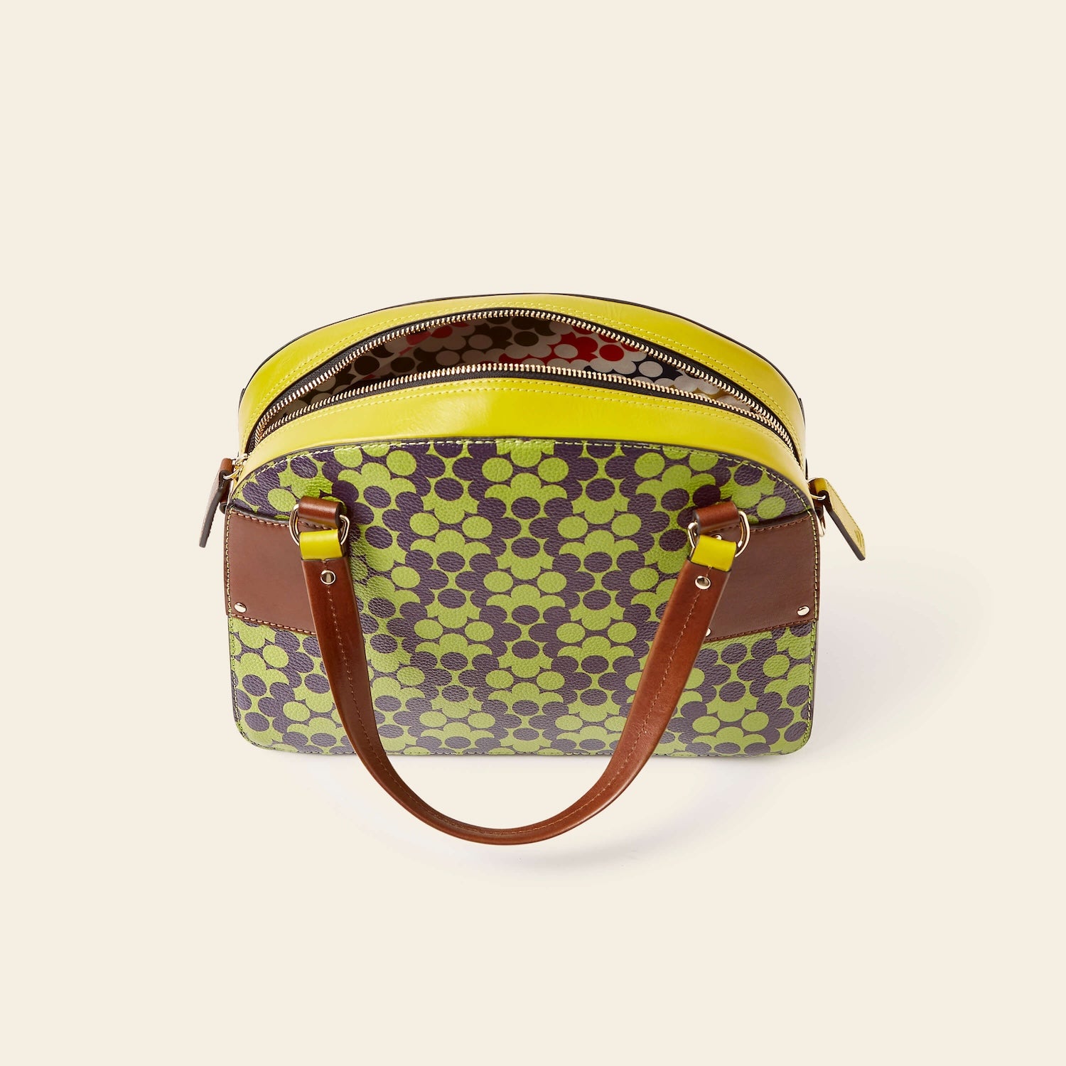Luna Bowling Bag in Purple Puzzle Flower pattern by Orla Kiely