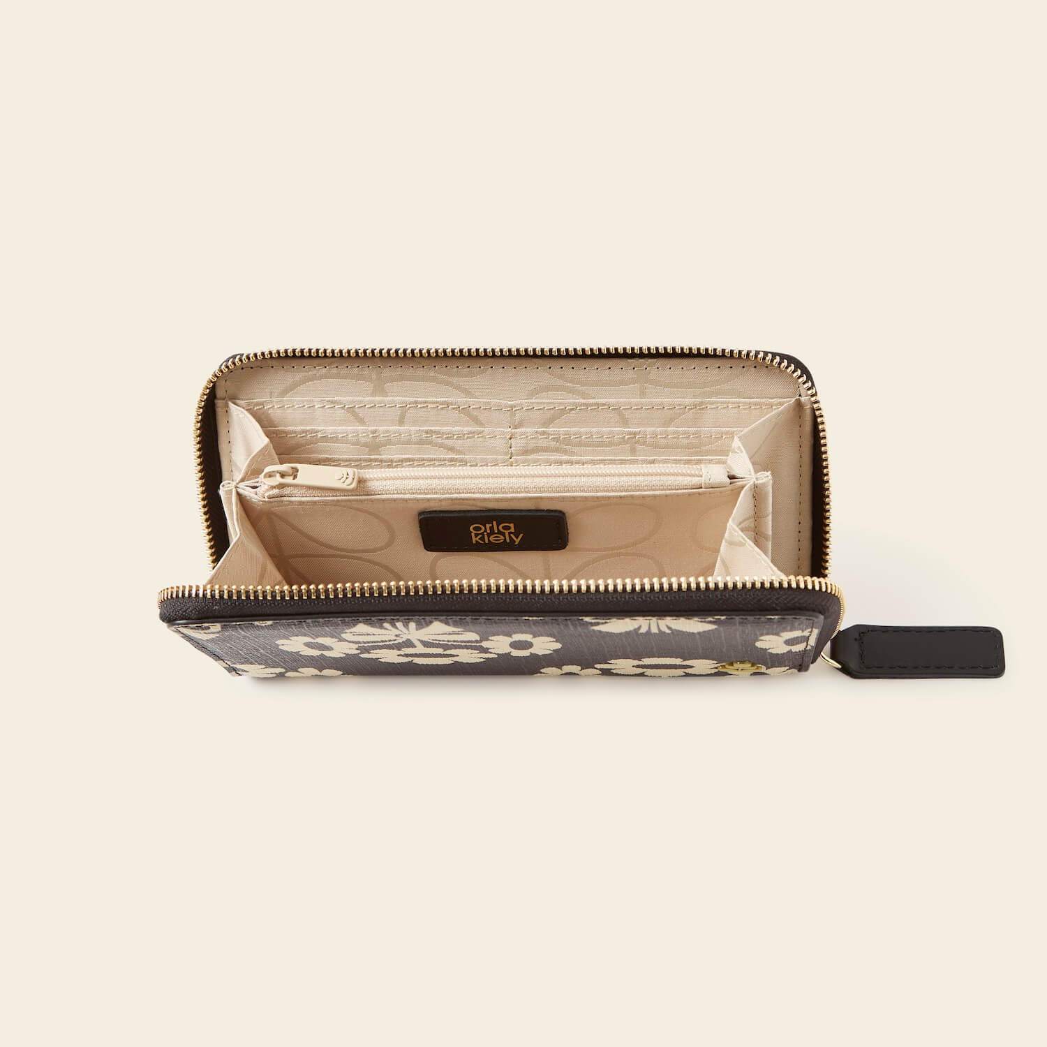 Forget Me Not Wallet in Posey Flower Midnight pattern by Orla Kiely