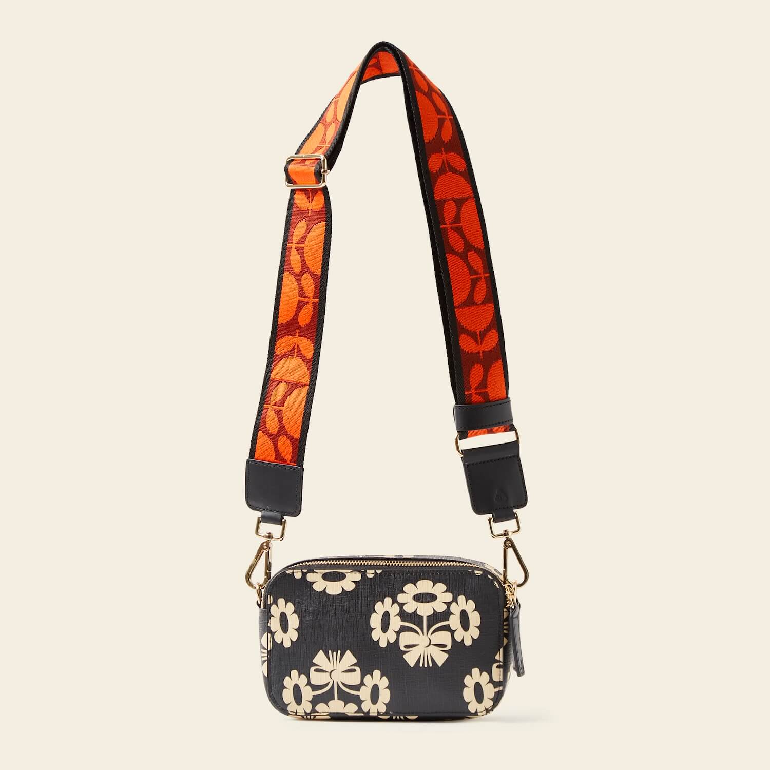 Duo Crossbody Bag in Posey Flower Midnight pattern by Orla Kiely