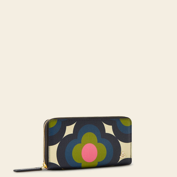 Forget Me Not Wallet in Radial Flower Rockpool pattern by Orla Kiely