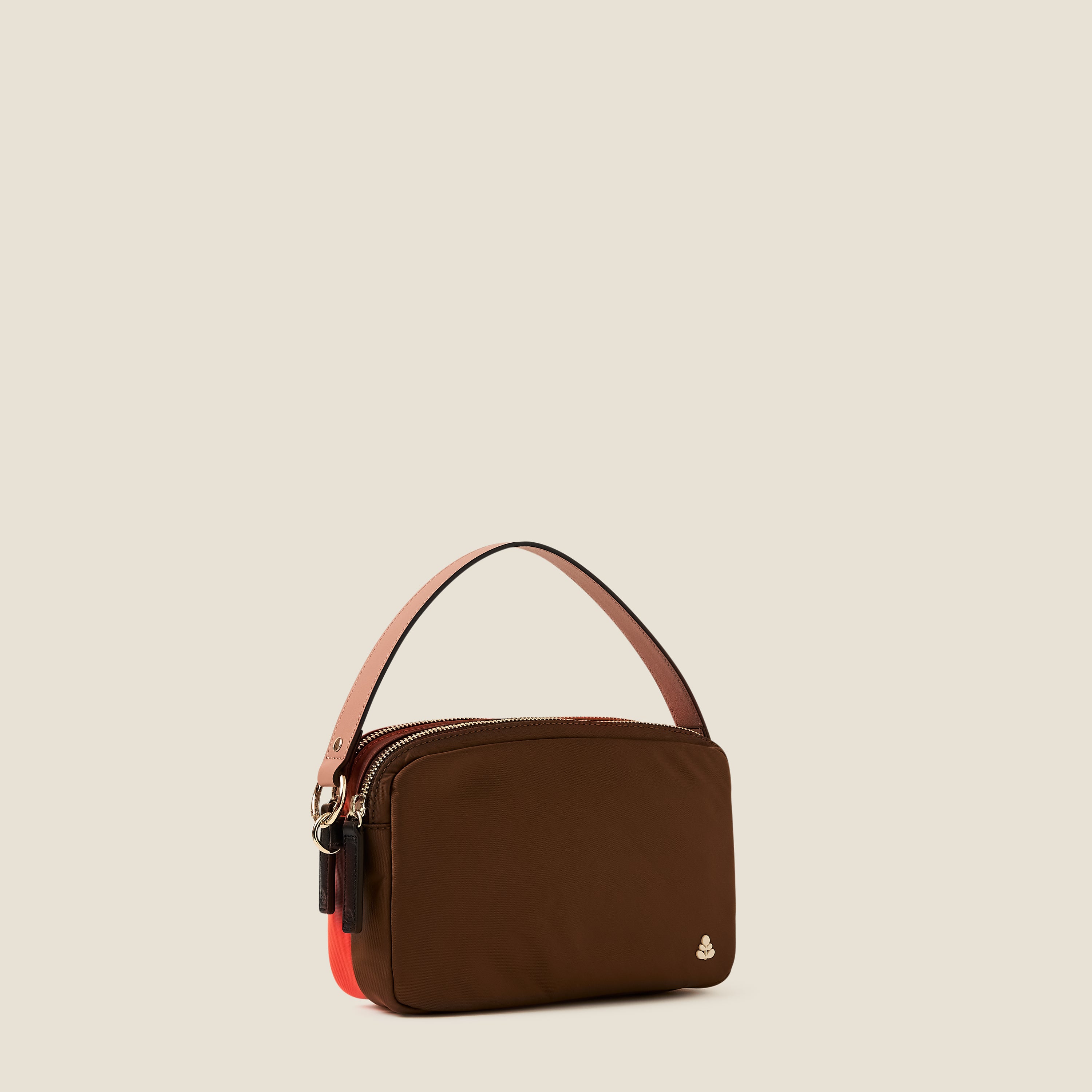 Colourblock Crossbody Bag - Brown