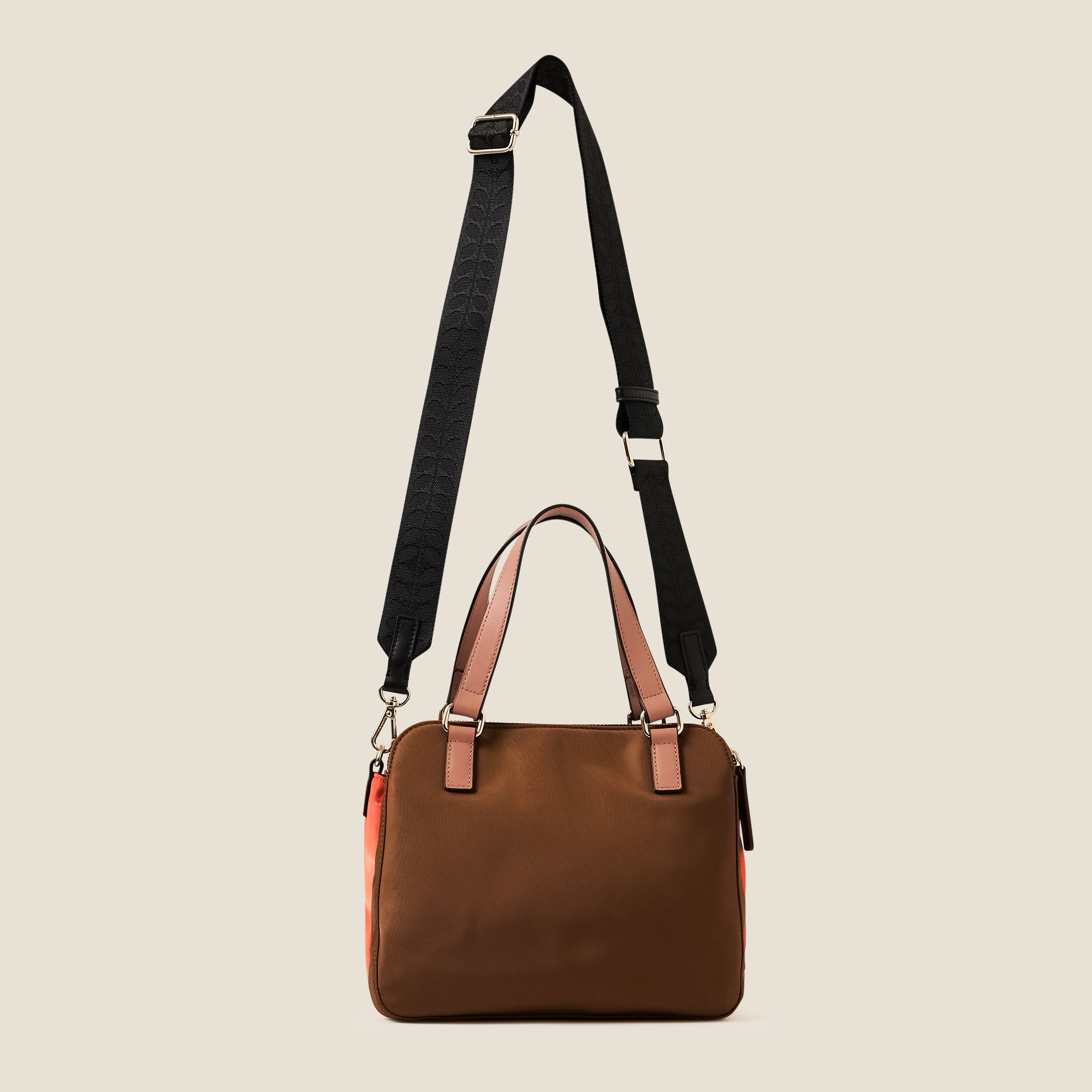 Colourblock Shoulder Bag - Brown