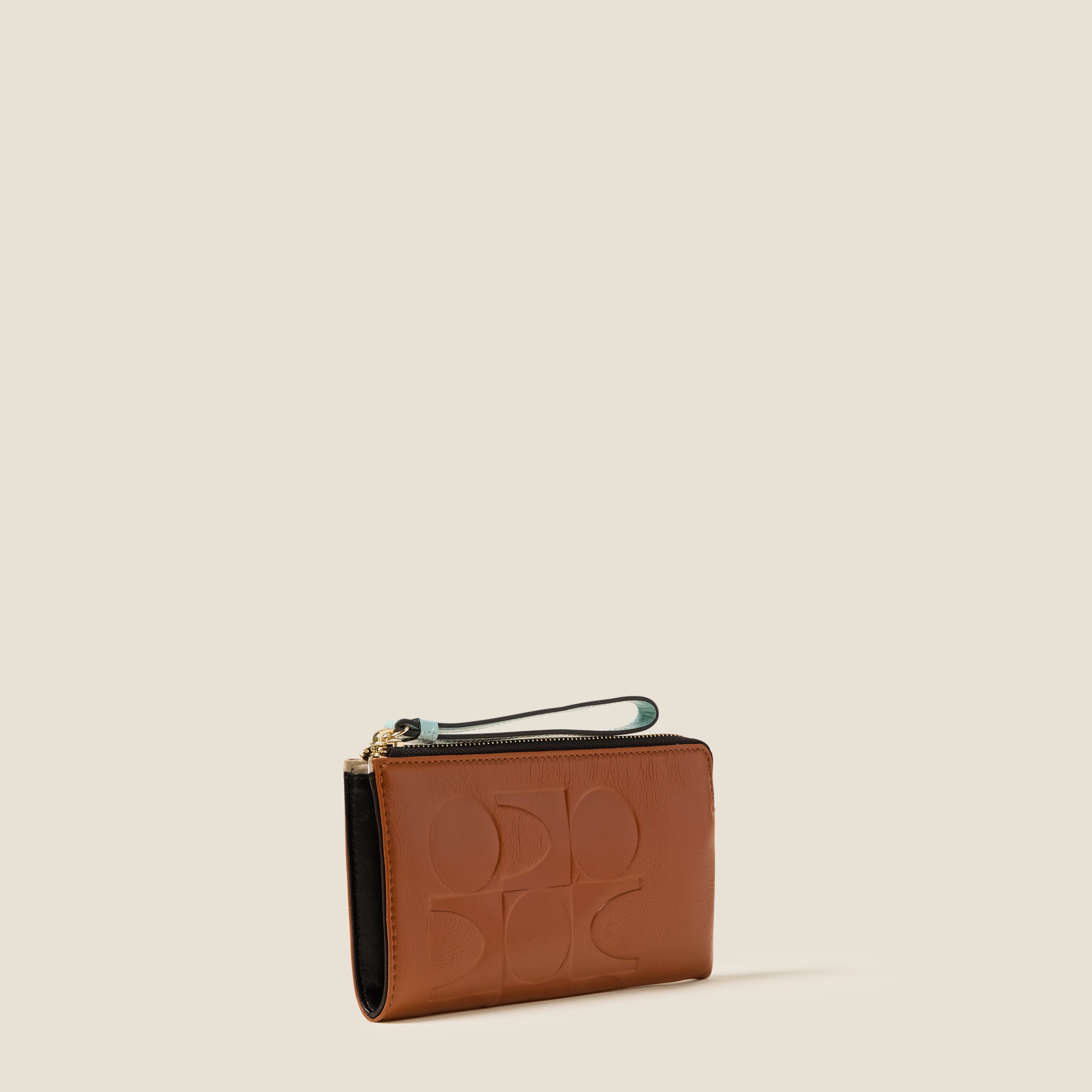Hold On Leather Wristlet - OK Colourblock Sienna