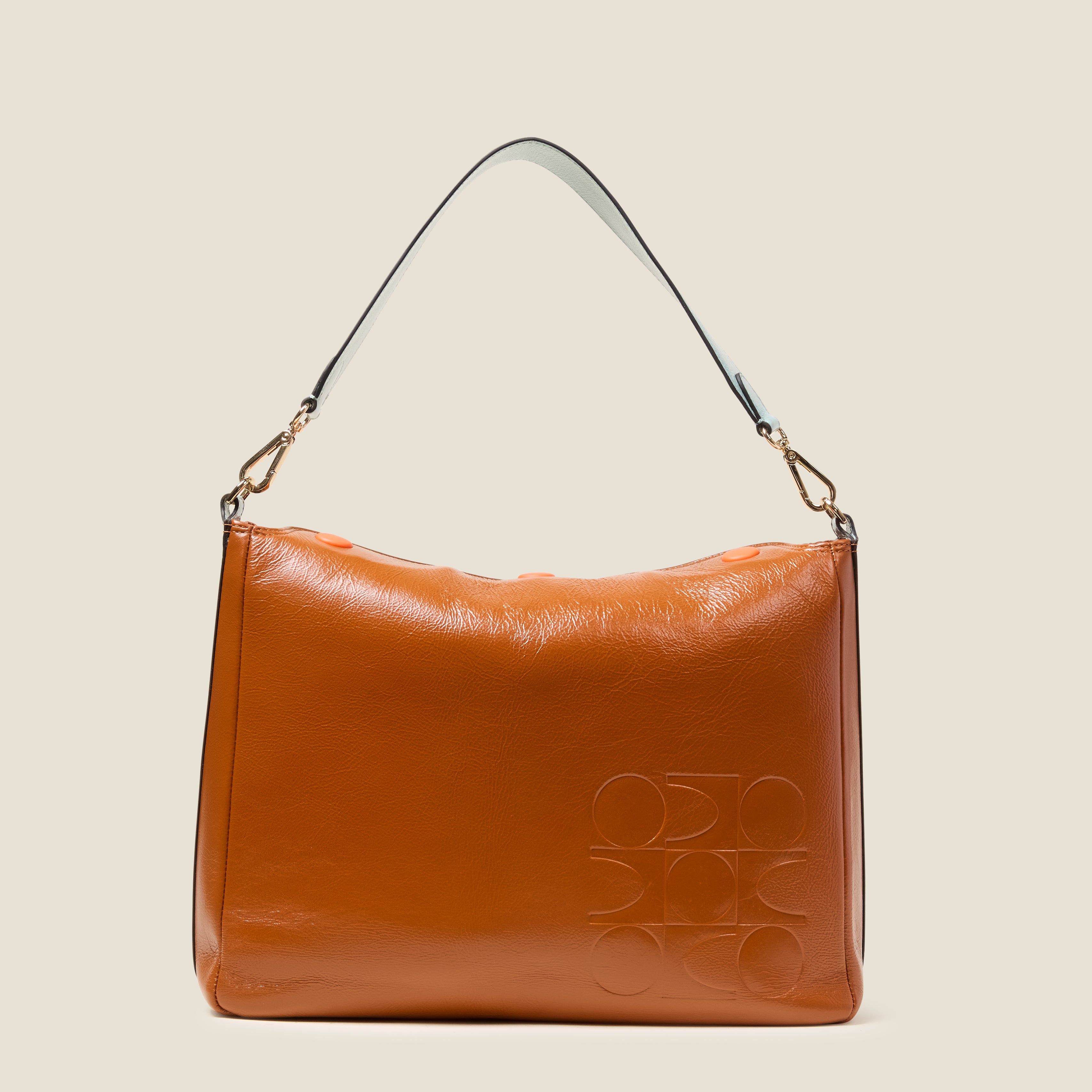 Large Softie Leather Shoulder Bag - OK Colourblock Sienna