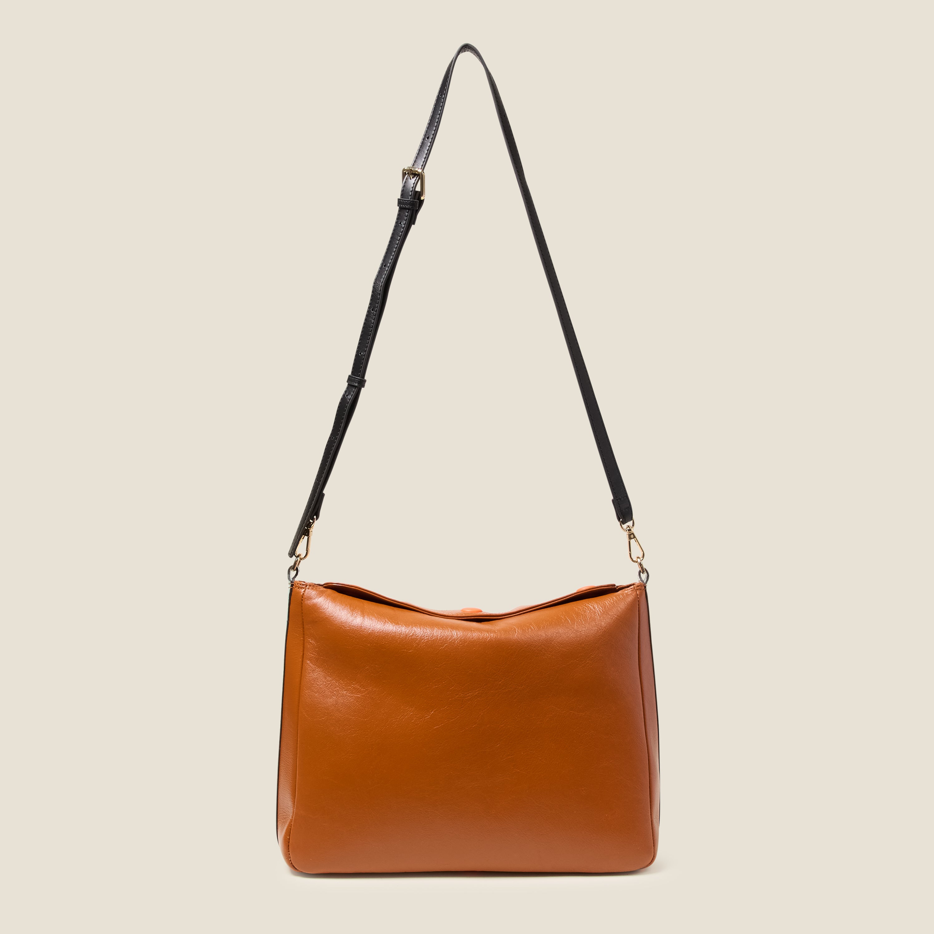Large Softie Leather Shoulder Bag - OK Colourblock Sienna