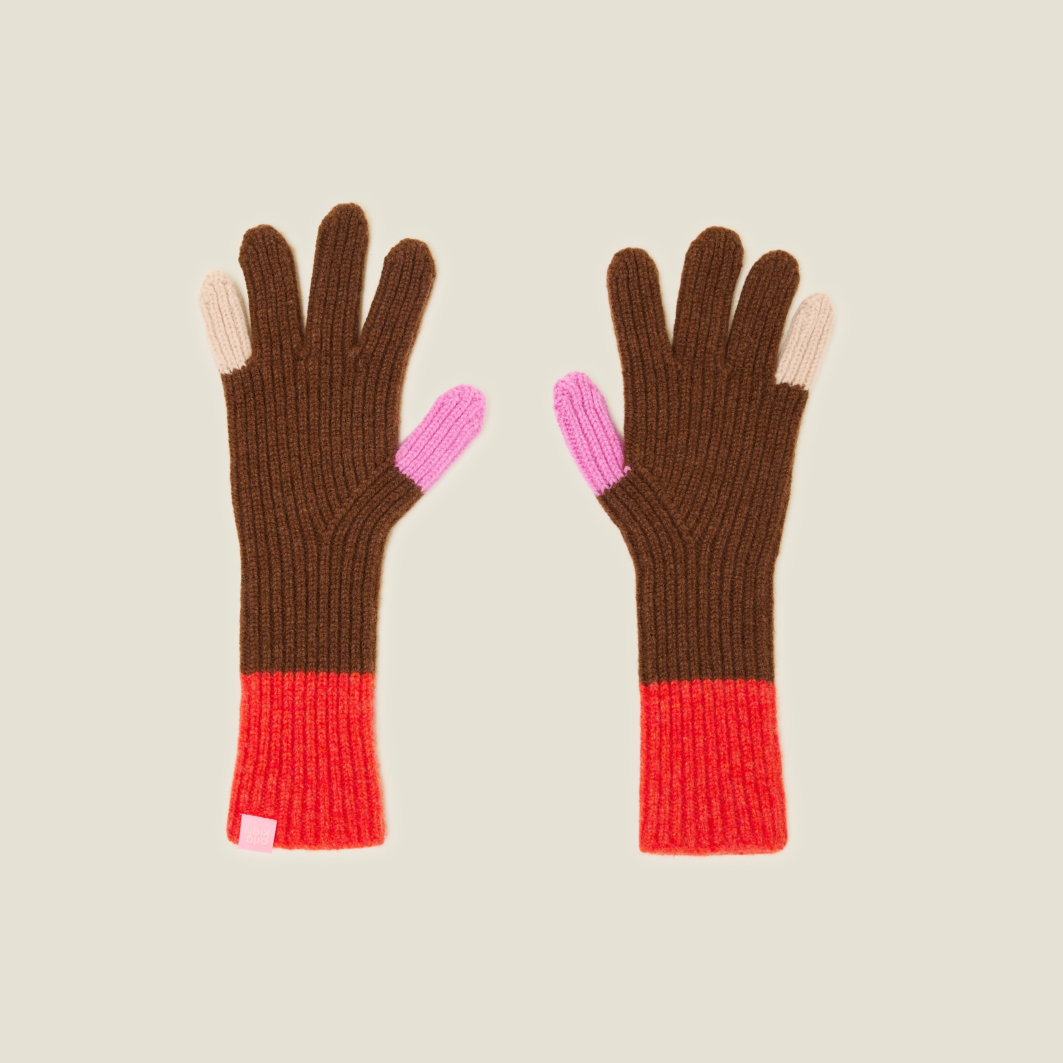 Colour Pop Wool Gloves - Orange Sienna