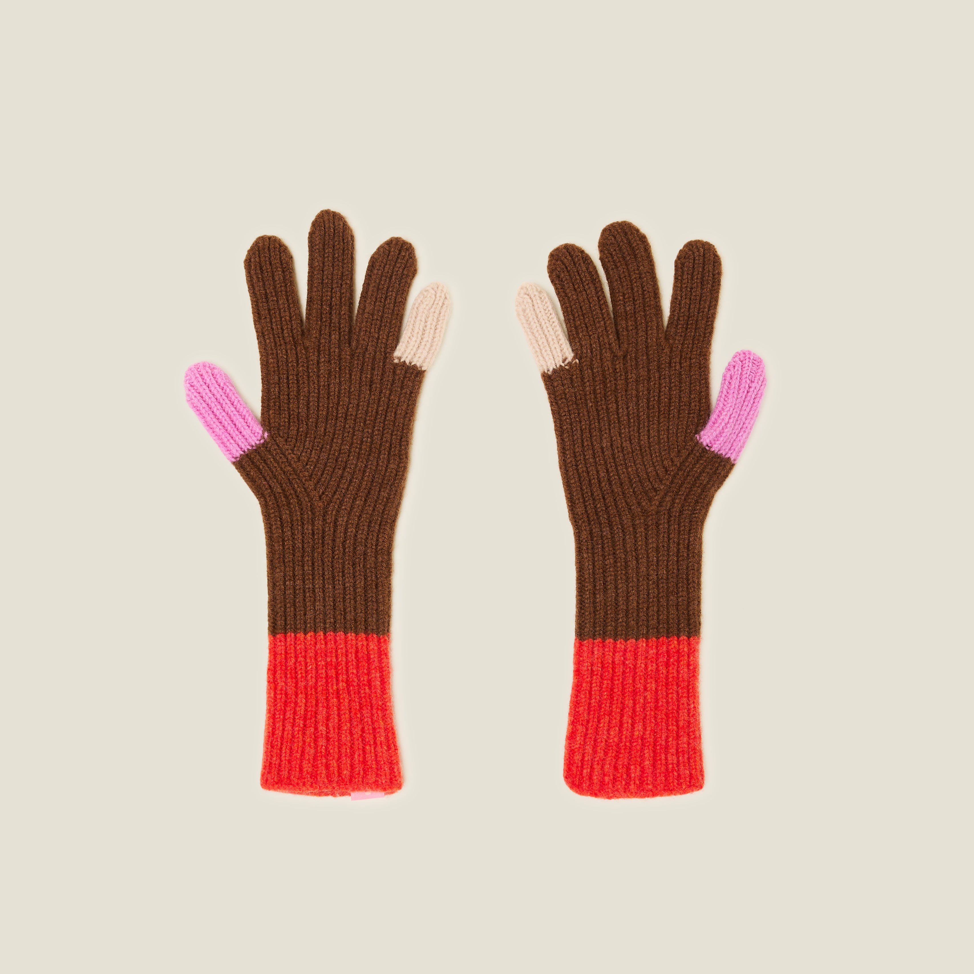 Colour Pop Wool Gloves - Orange Sienna