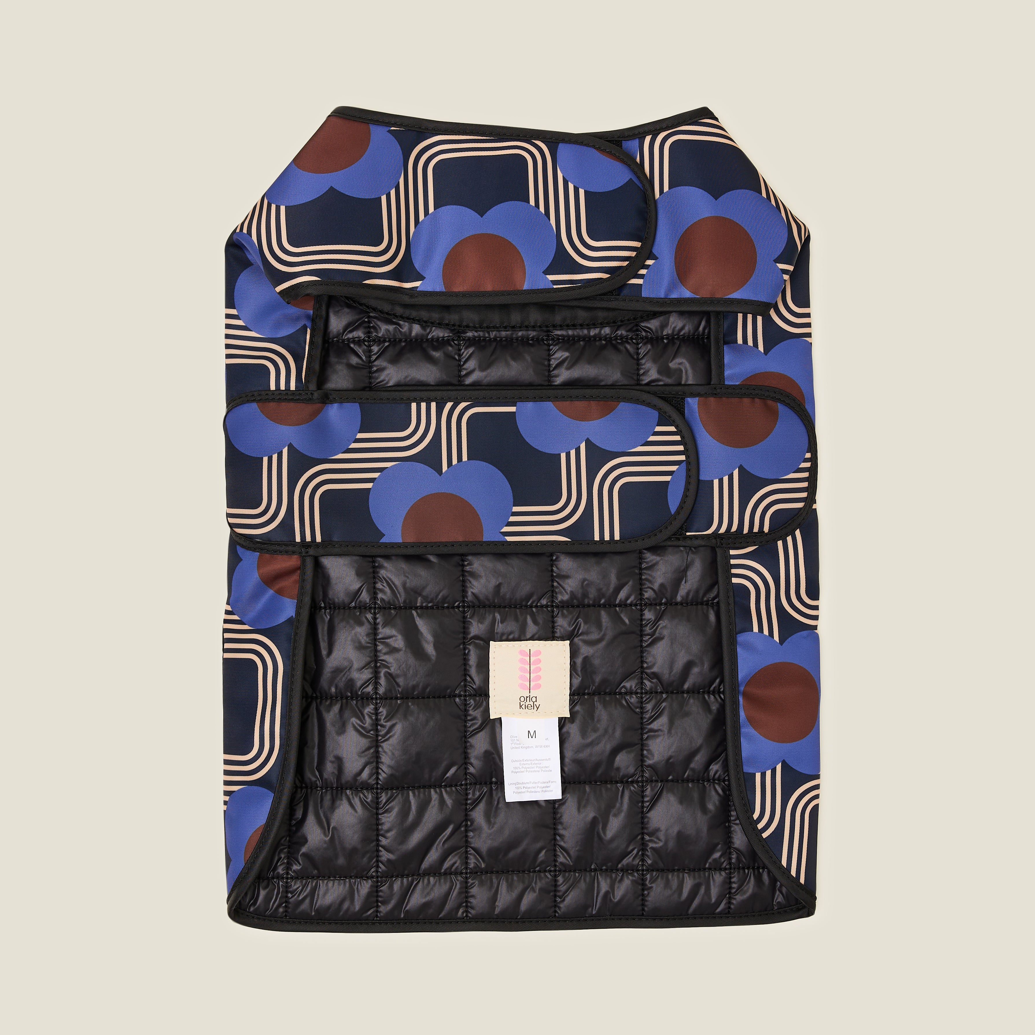 Dog Coat - Electric Flora Cobalt