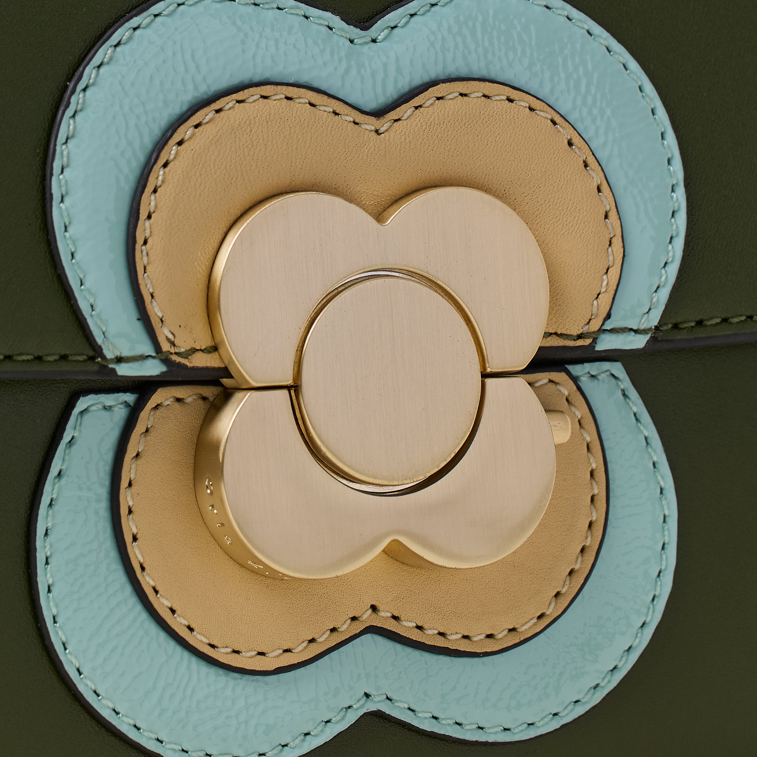 Mini Eclipse Leather Crossbody Bag - Flower Applique Forest