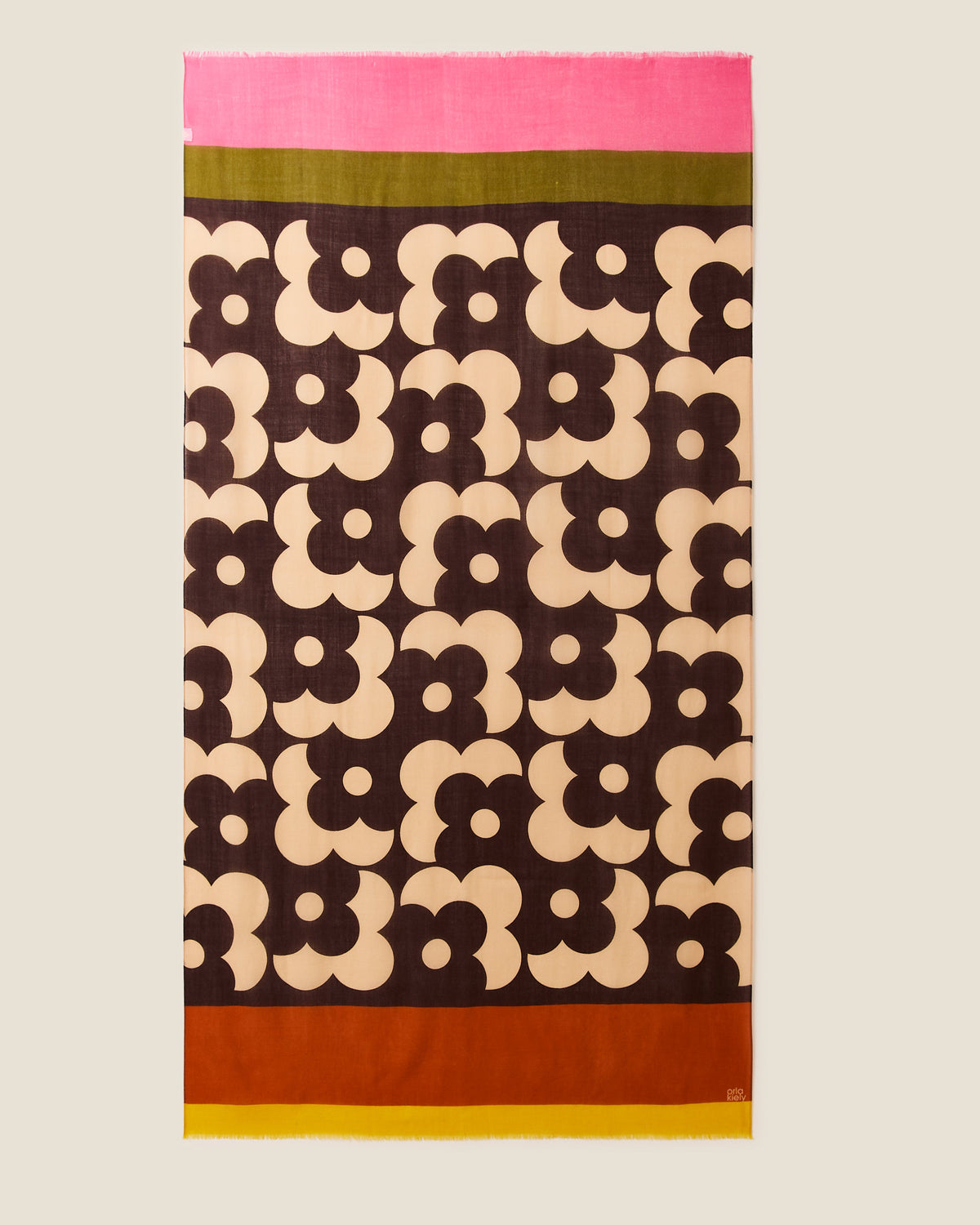 Wool Scarf - Flower Shadow Spot Auburn