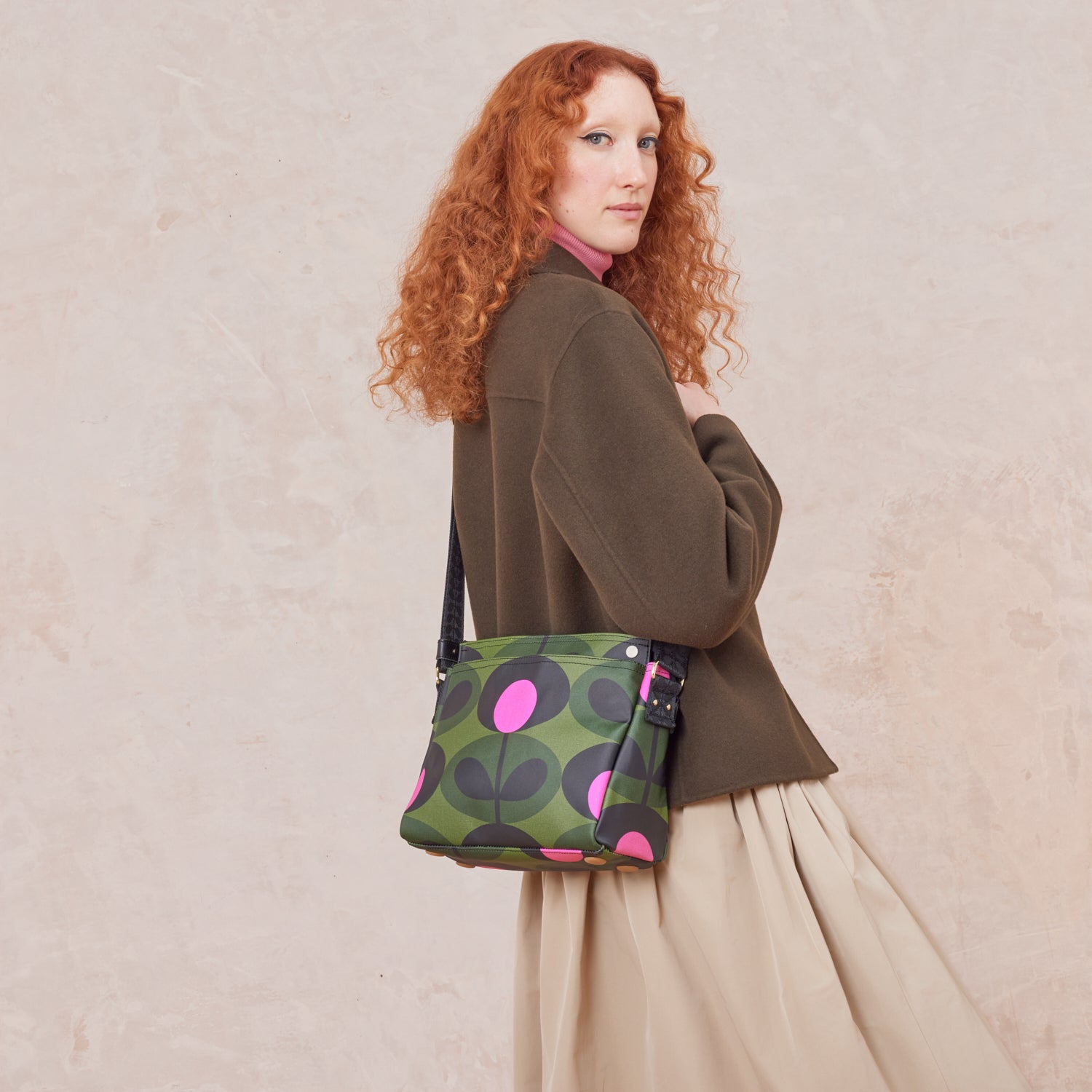 Fielder Crossbody Bag in Green | Designer Everyday Bag | Orla Kiely