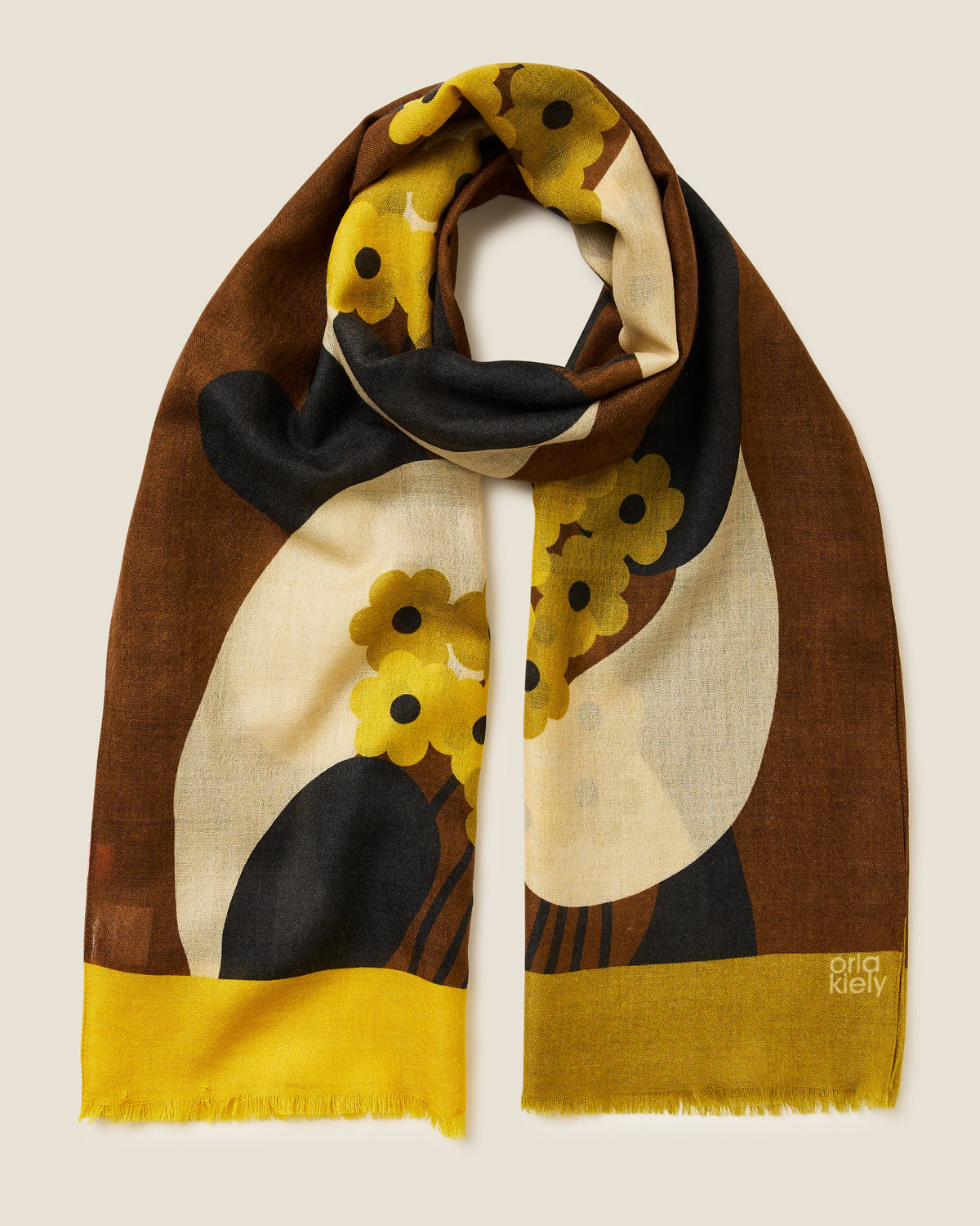 Wool Scarf - River Flower Hazel