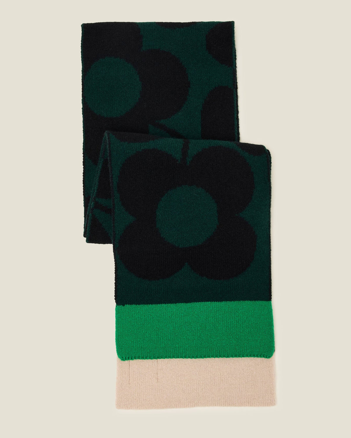 Stem Sprig Wool Scarf - Forest Black
