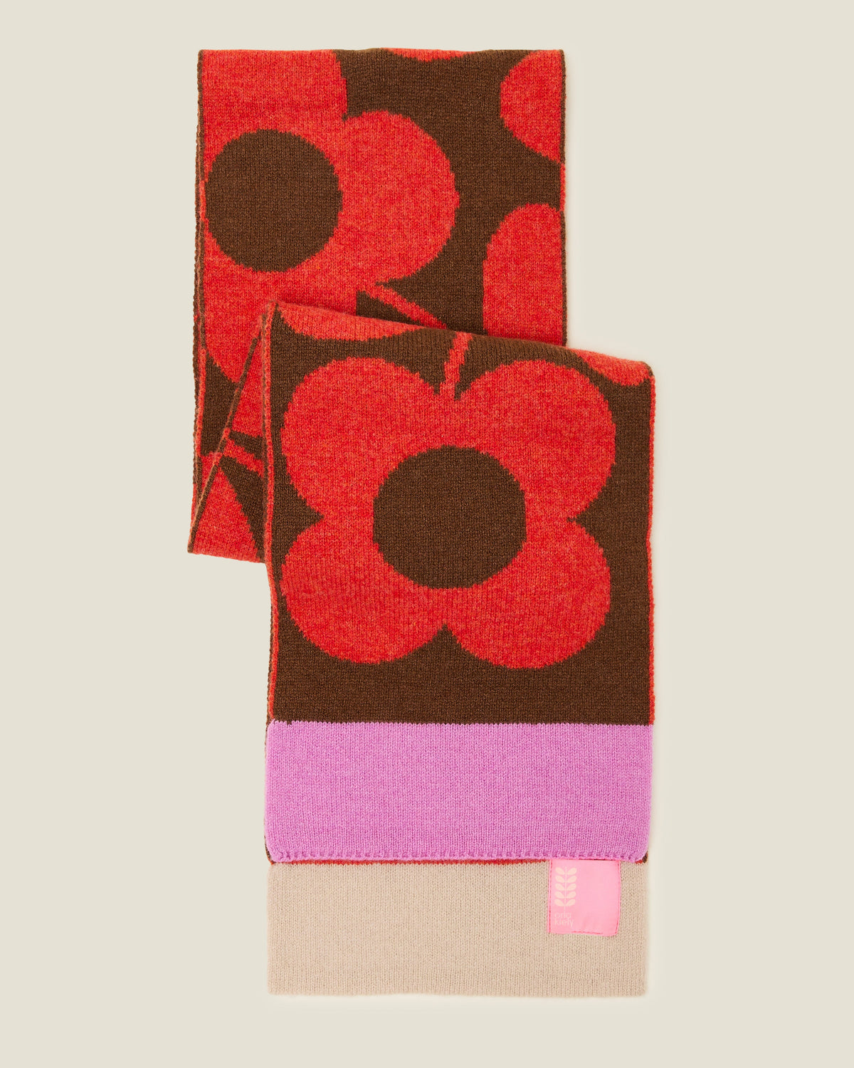 Stem Sprig Wool Scarf - Orange Sienna