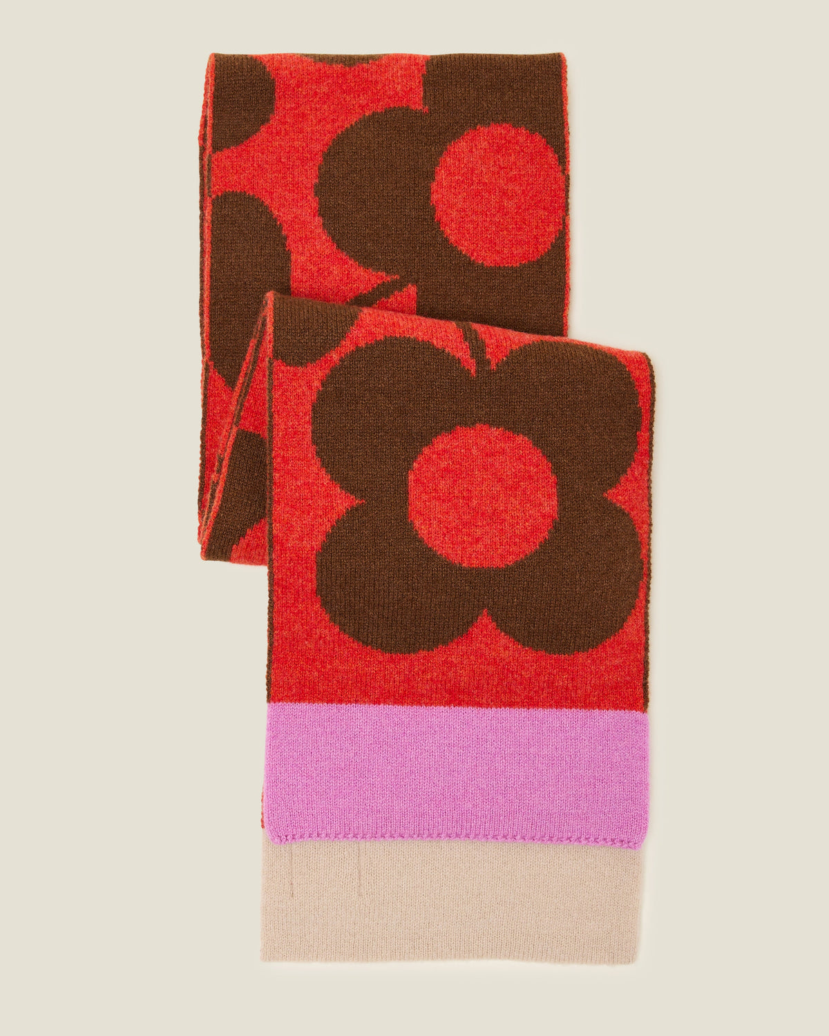 Stem Sprig Wool Scarf - Orange Sienna