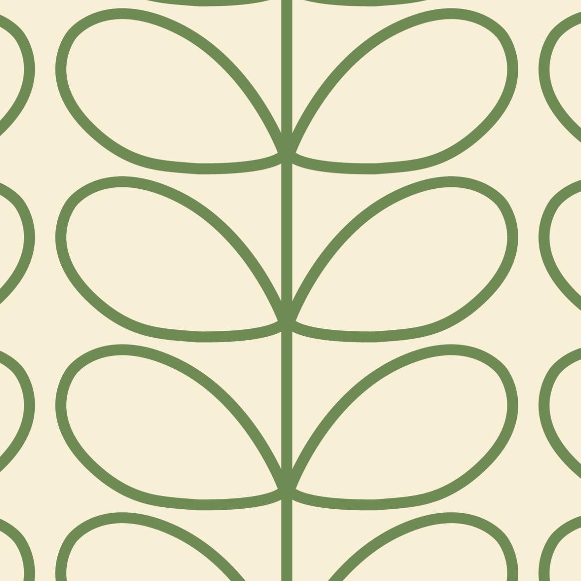 Linear Stem Cream Wallpaper Green Line Sample