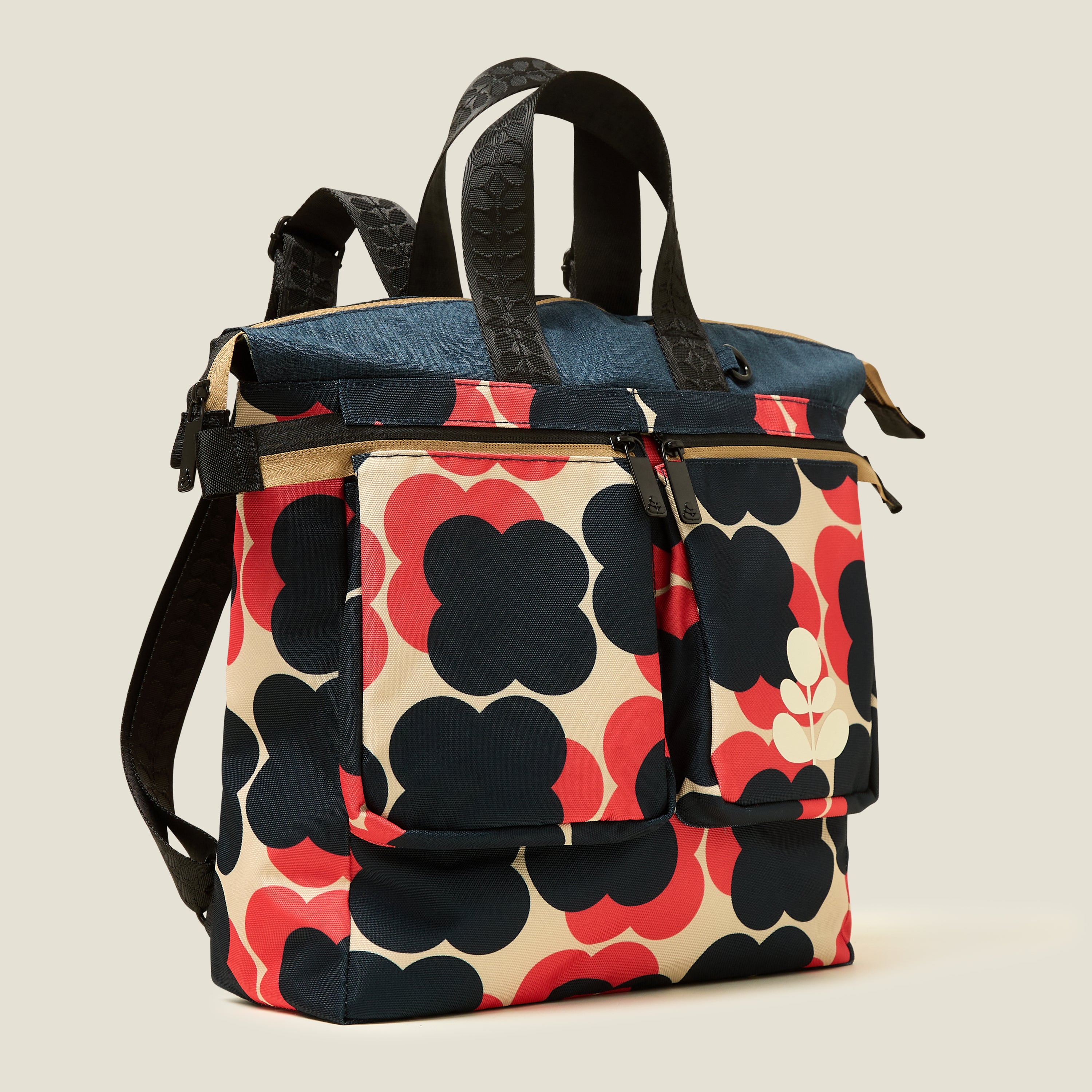 Axis Backpack - Floating Flower Navy Red