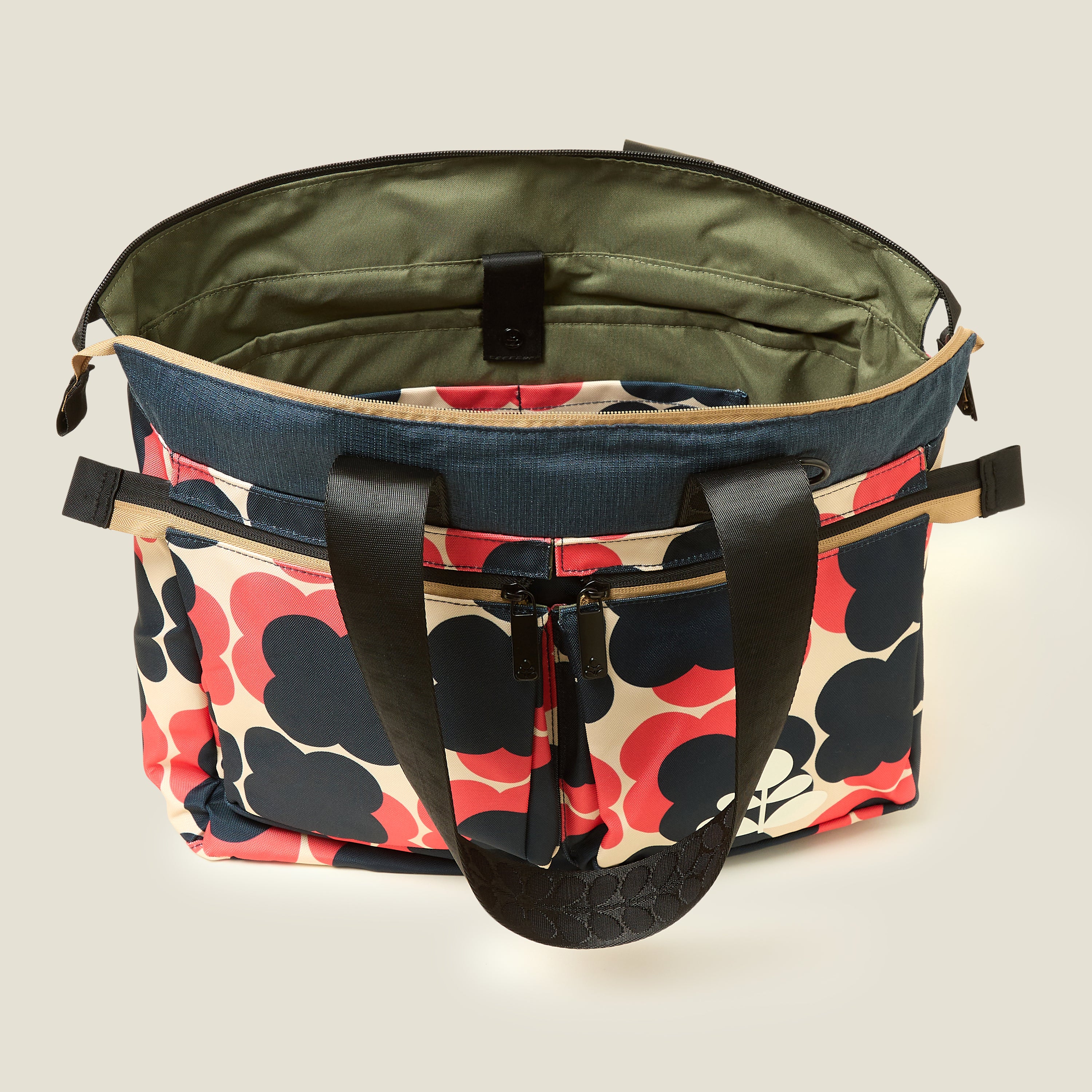 Axis Tote - Floating Flower Navy Red