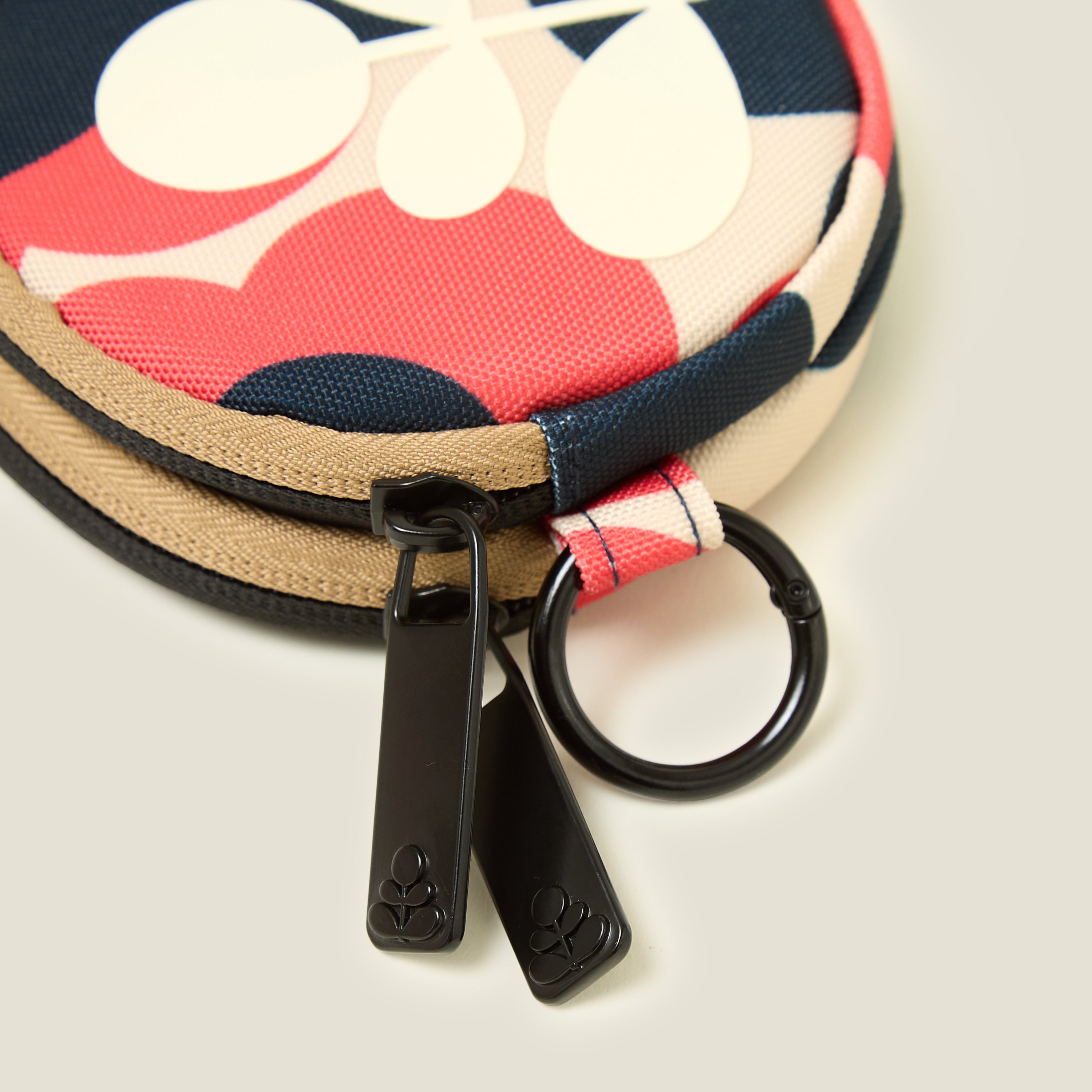 Pi Coin Purse - Floating Flower Navy Red