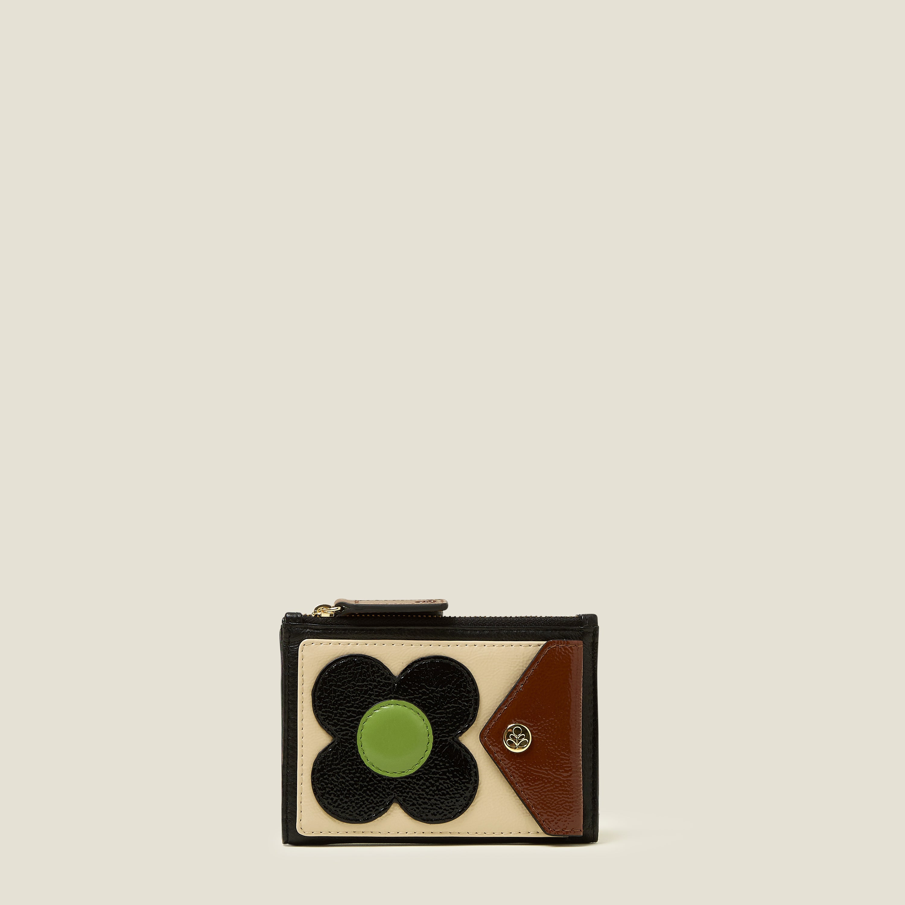 Two Way Coin Purse - Flower Applique Multi