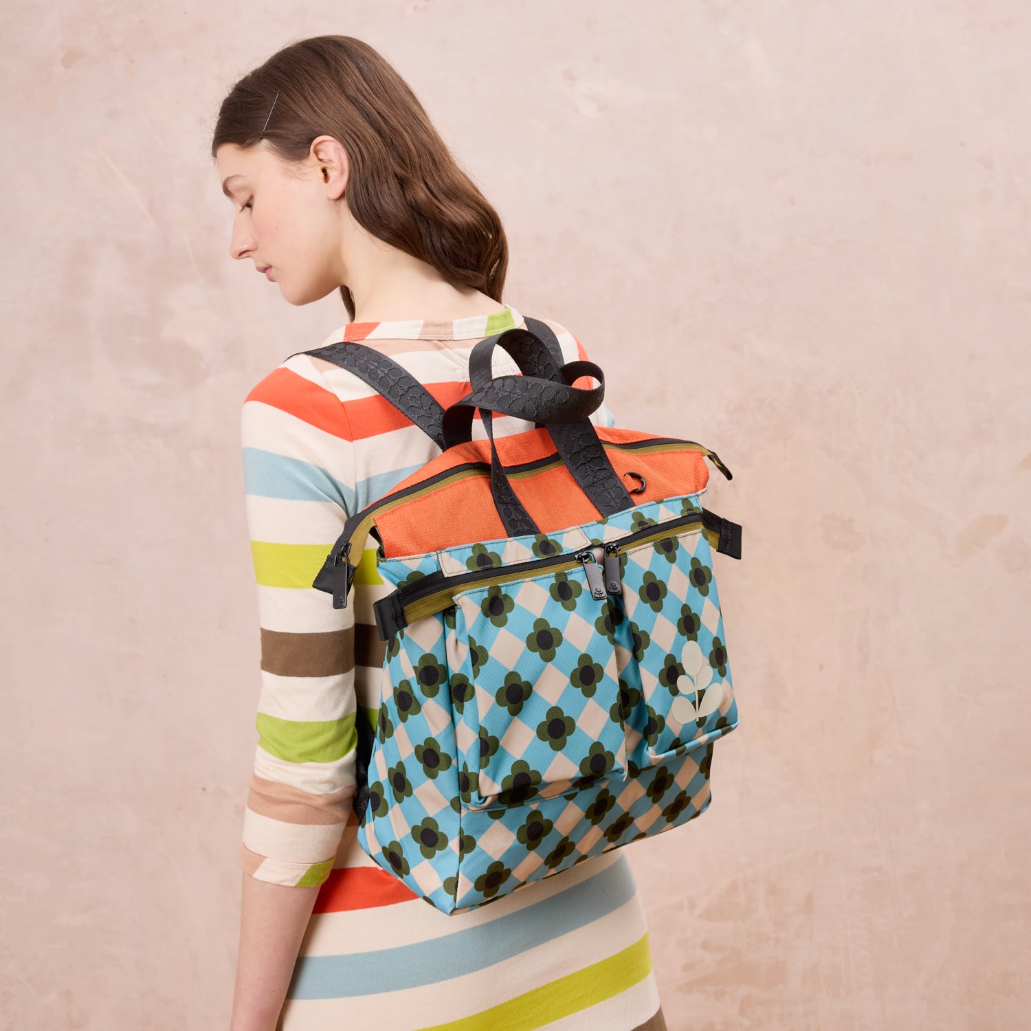 Axis Backpack - Flower Check Ziggurat