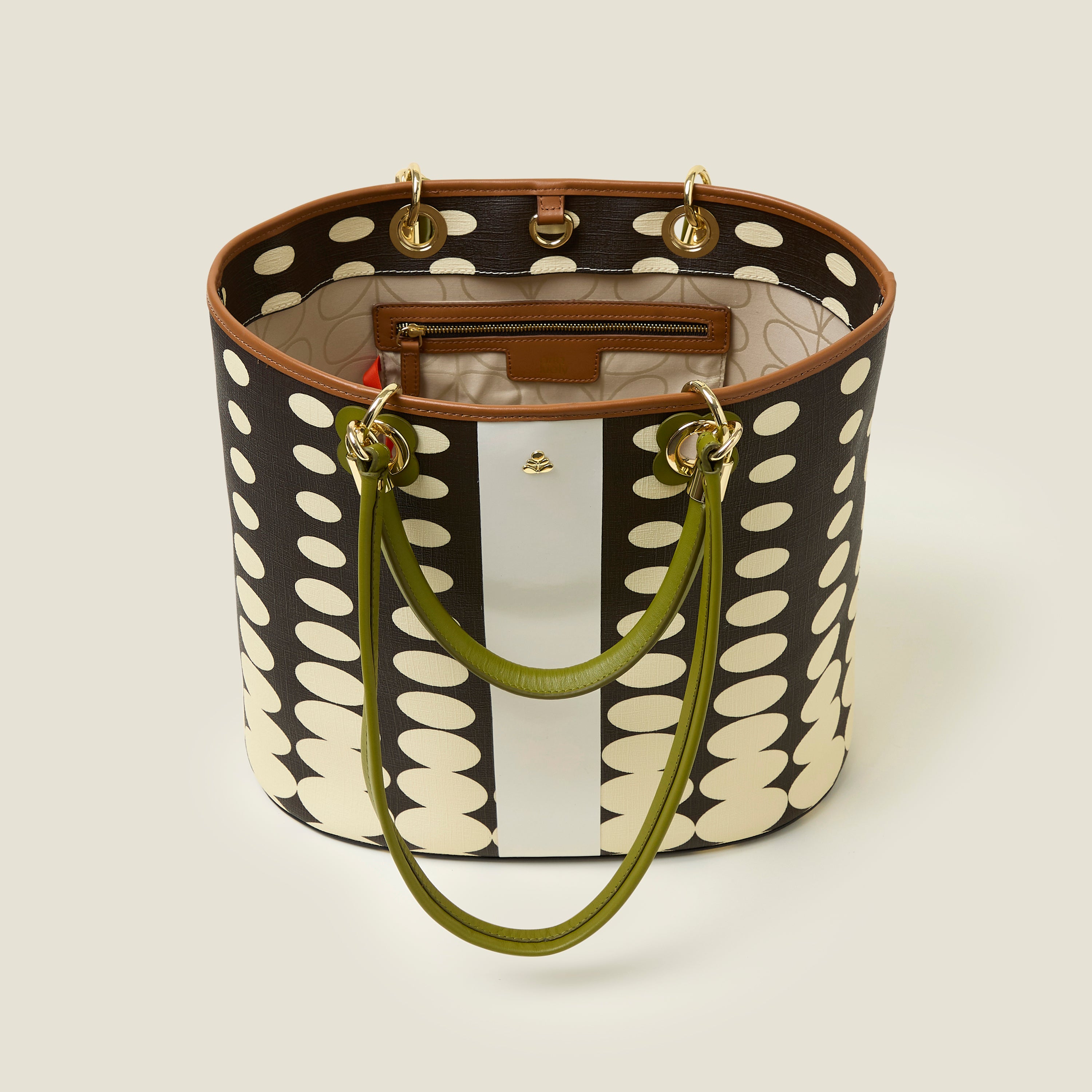 Smile Tote - Optical Oval Mocha