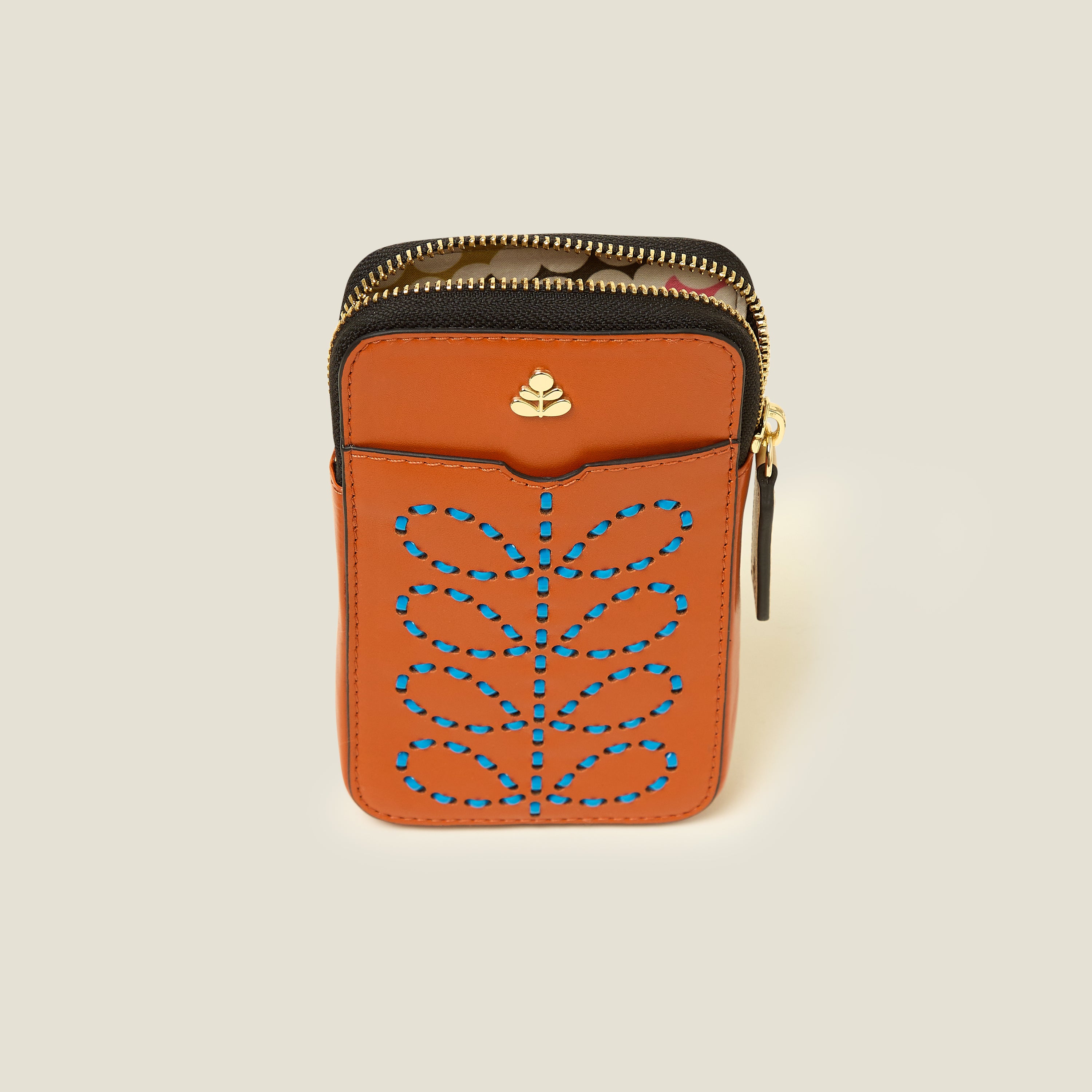 Ariel Phone Case - Whipstitch Stem Orange