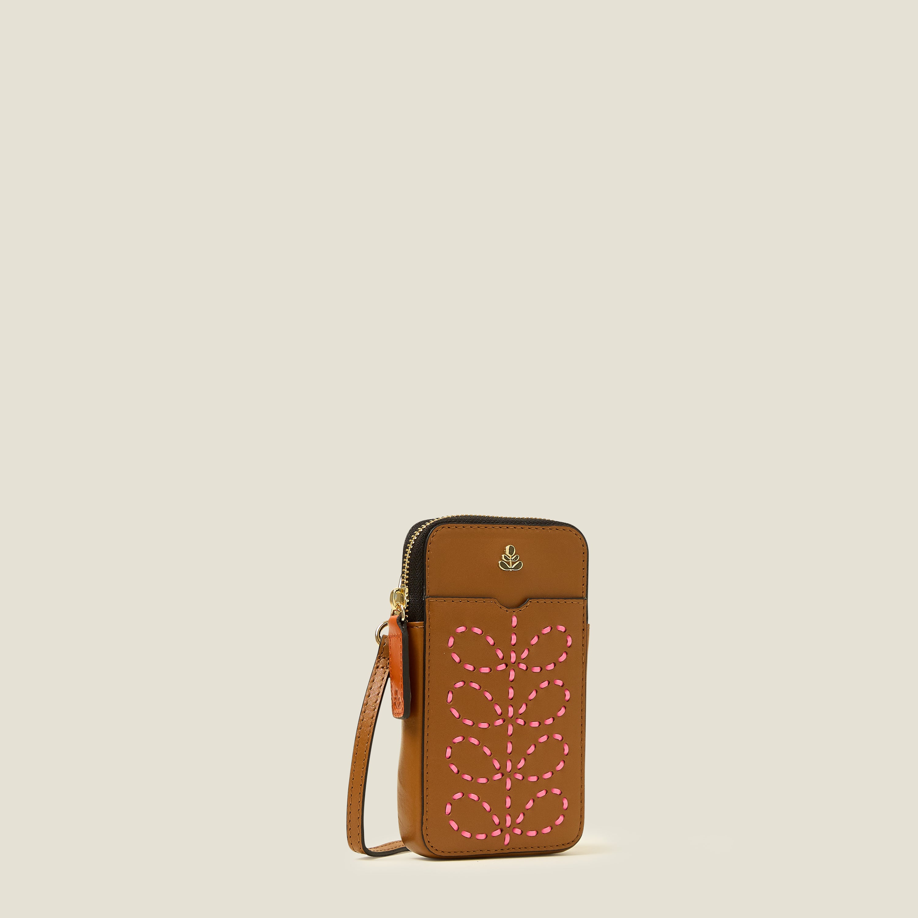 Ariel Phone Case - Whipstitch Stem Tan