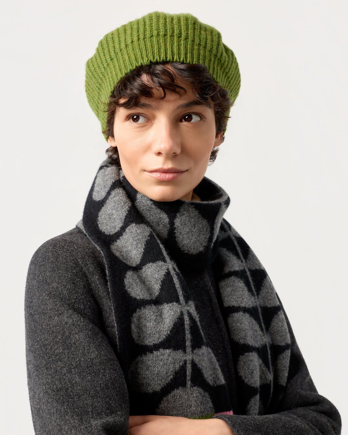 Duo Scarf - Sixties Stem Black/Moss/Nougat