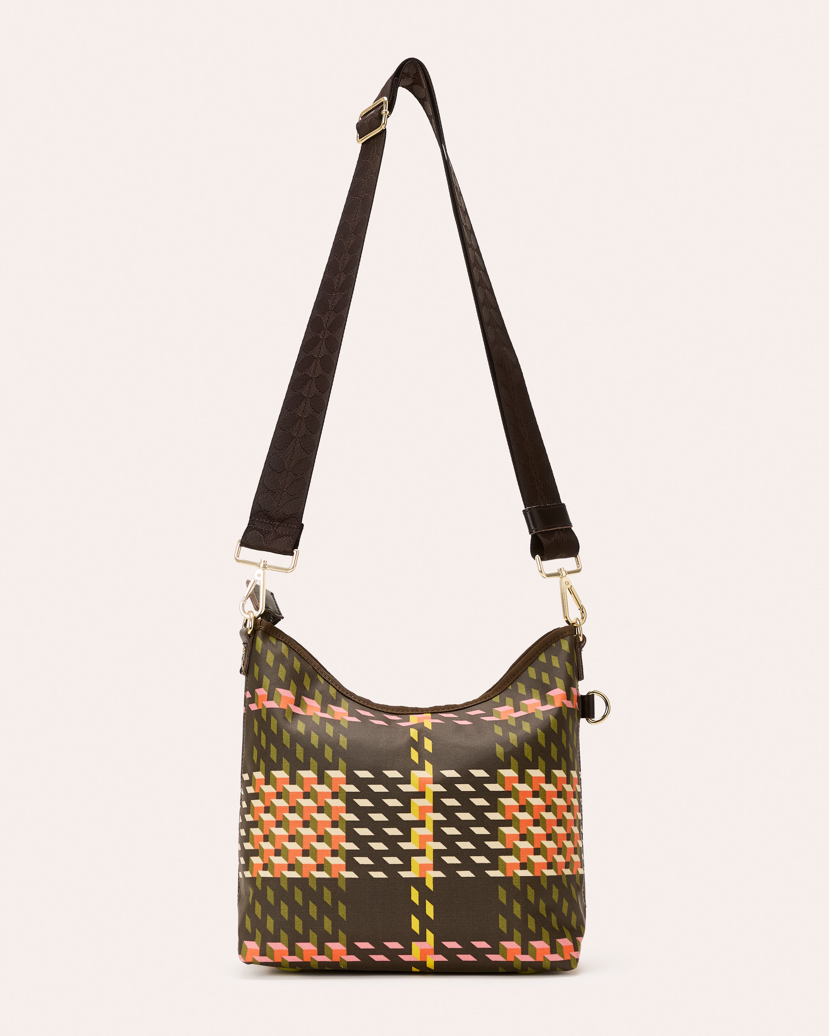 Cross Carry Shoulder Bag - Cubic Check Cocoa