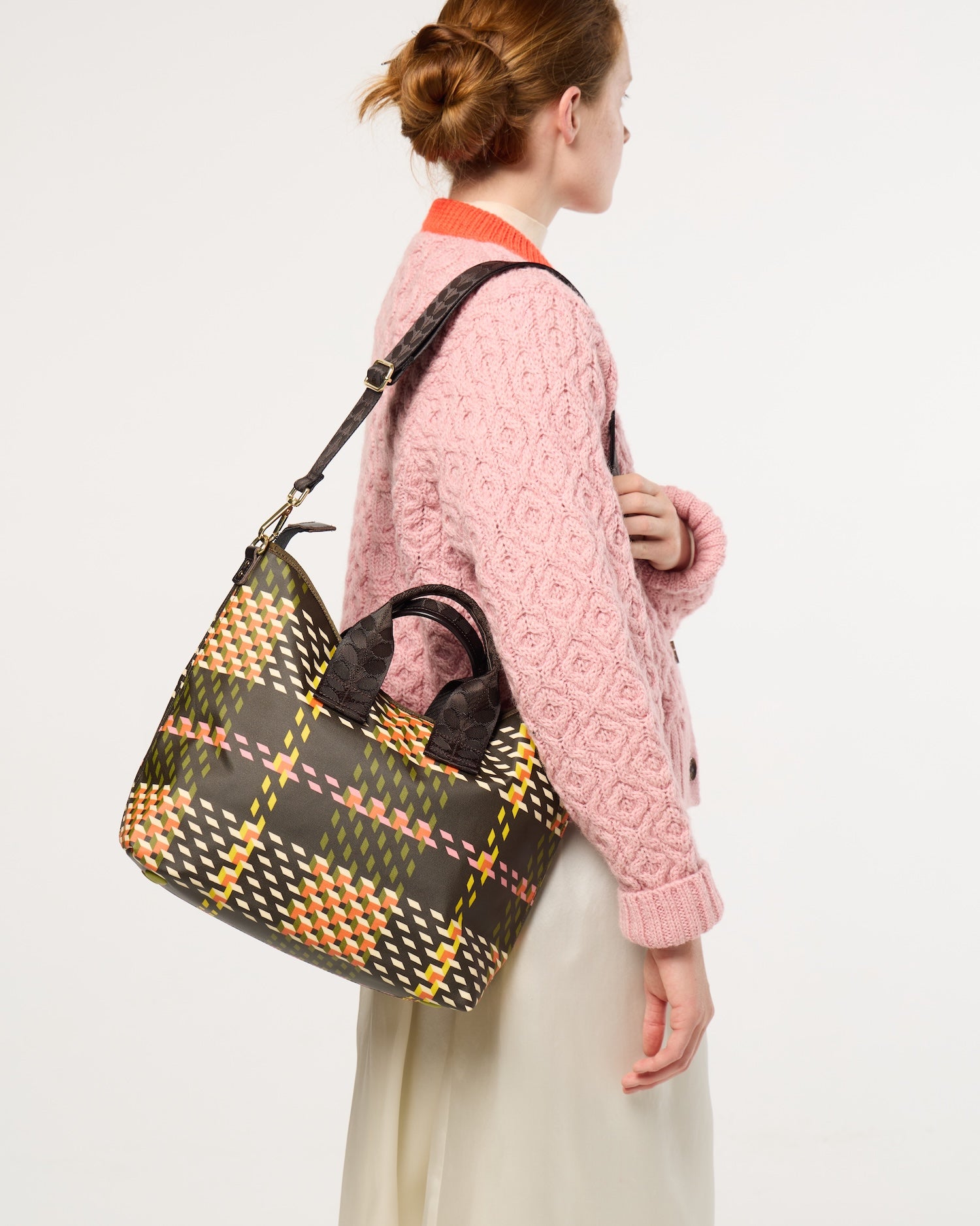 Carry Grab Crossbody - Cubic Check Cocoa