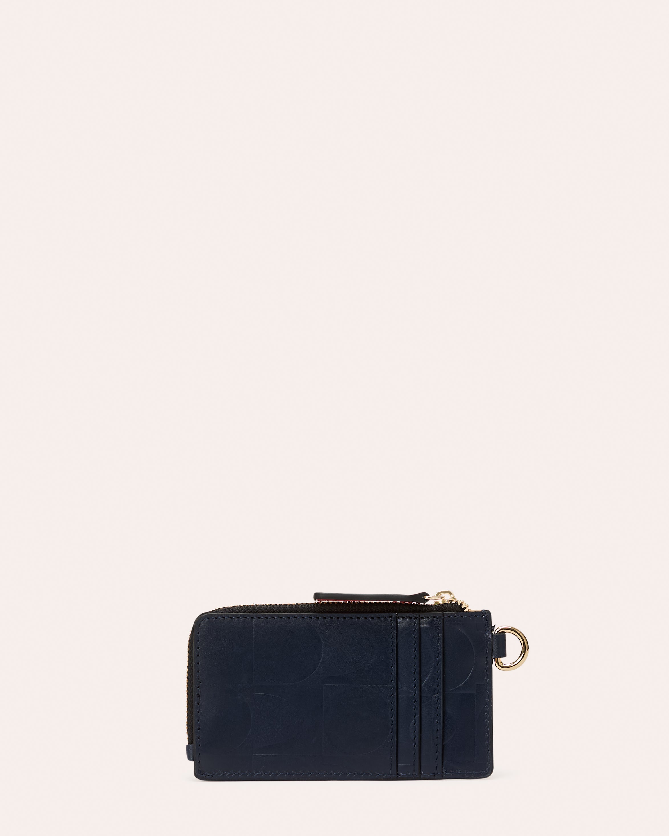 Frieda Leather Card Purse - OK Embossed Navy