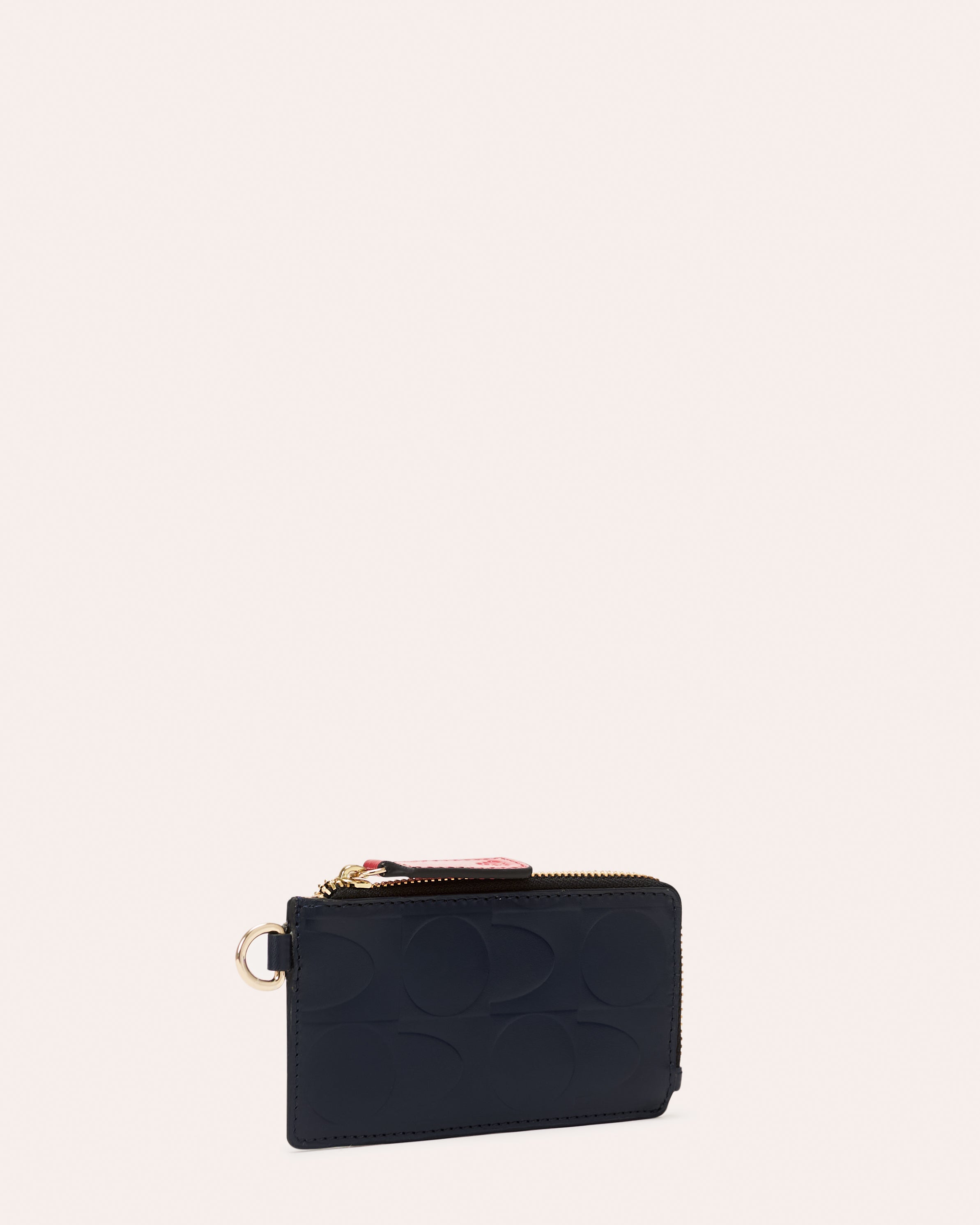 Frieda Leather Card Purse - OK Embossed Navy