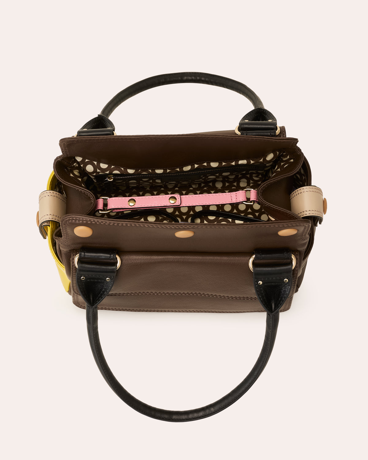 Pockety Shoulder Bag - OK Colourblock Chocolate