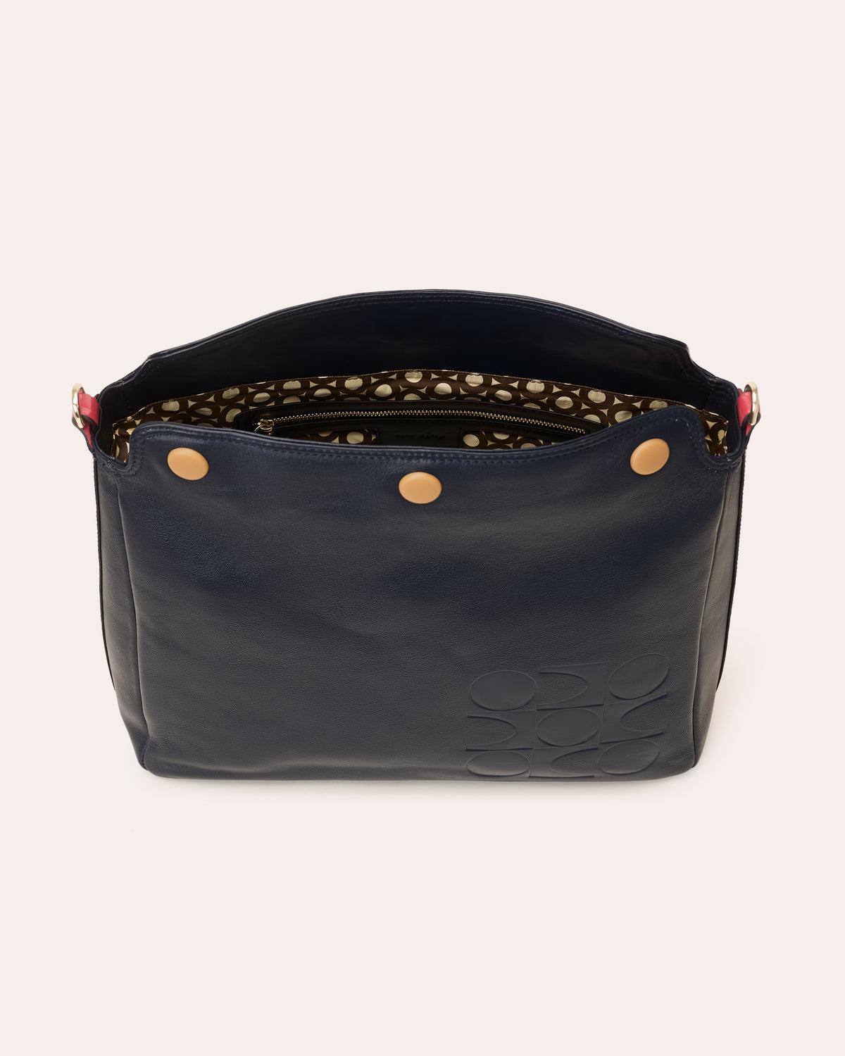 Large Softie Leather Shoulder Bag - OK Colour Block Navy