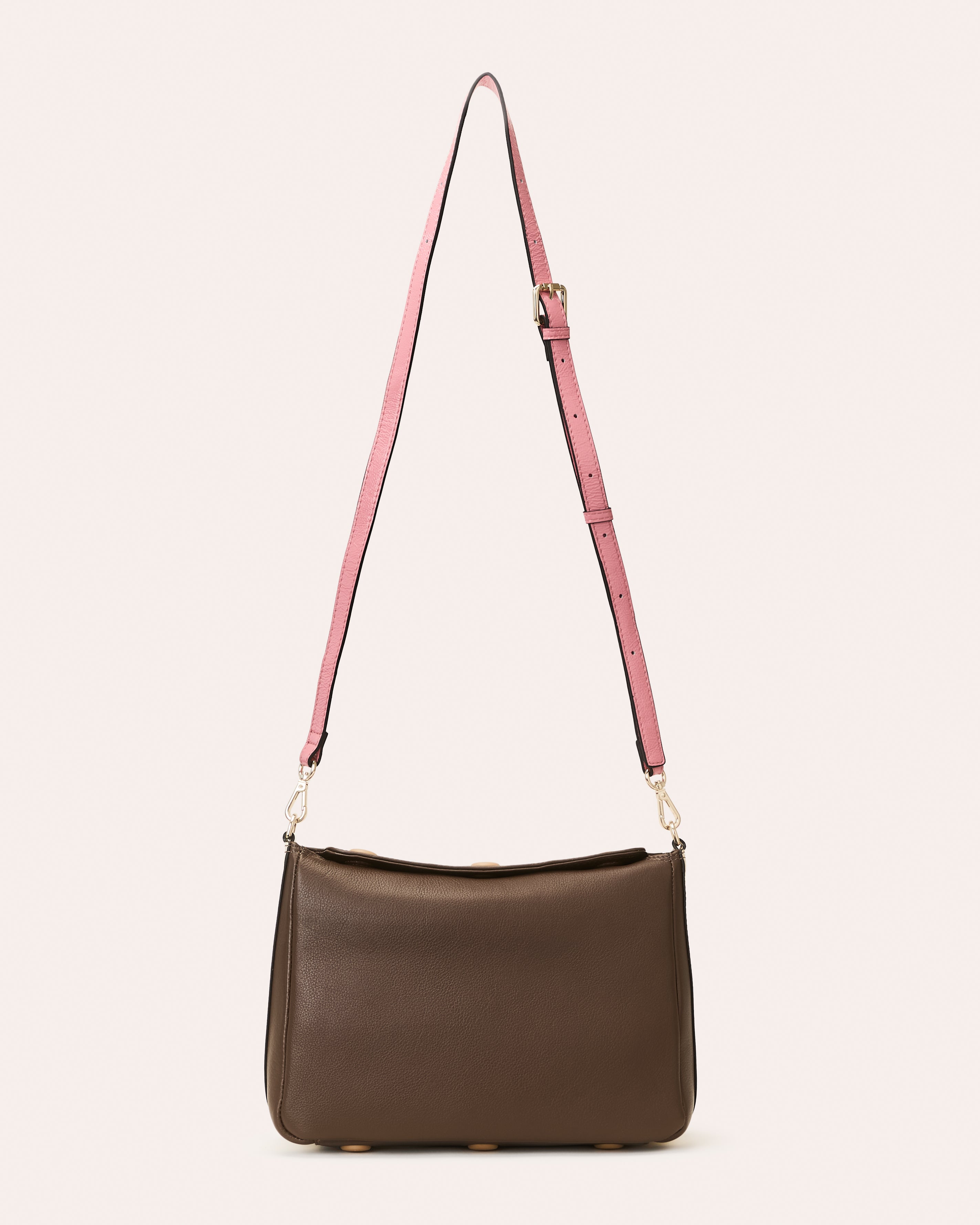 Small Softie Leather Shoulder Bag - OK Colour Block Chocolate