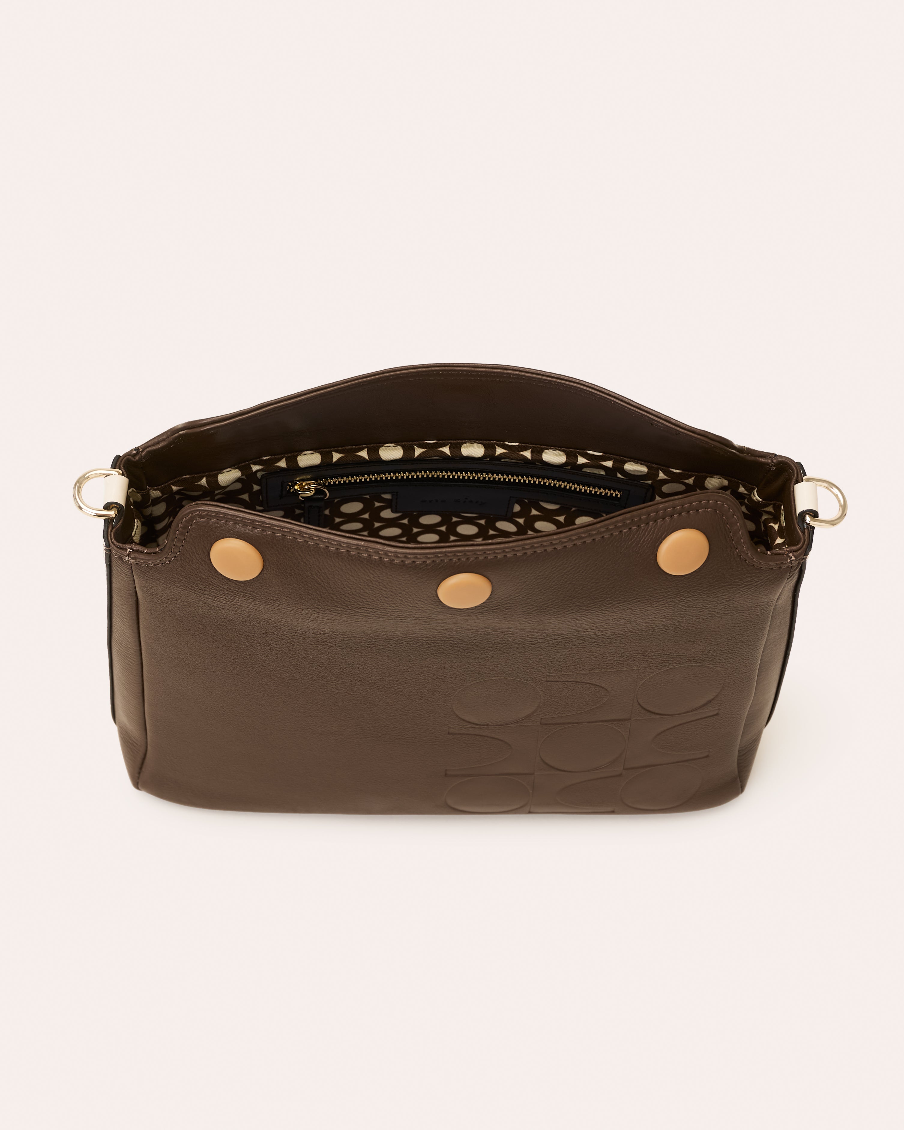Small Softie Leather Shoulder Bag - OK Colour Block Chocolate