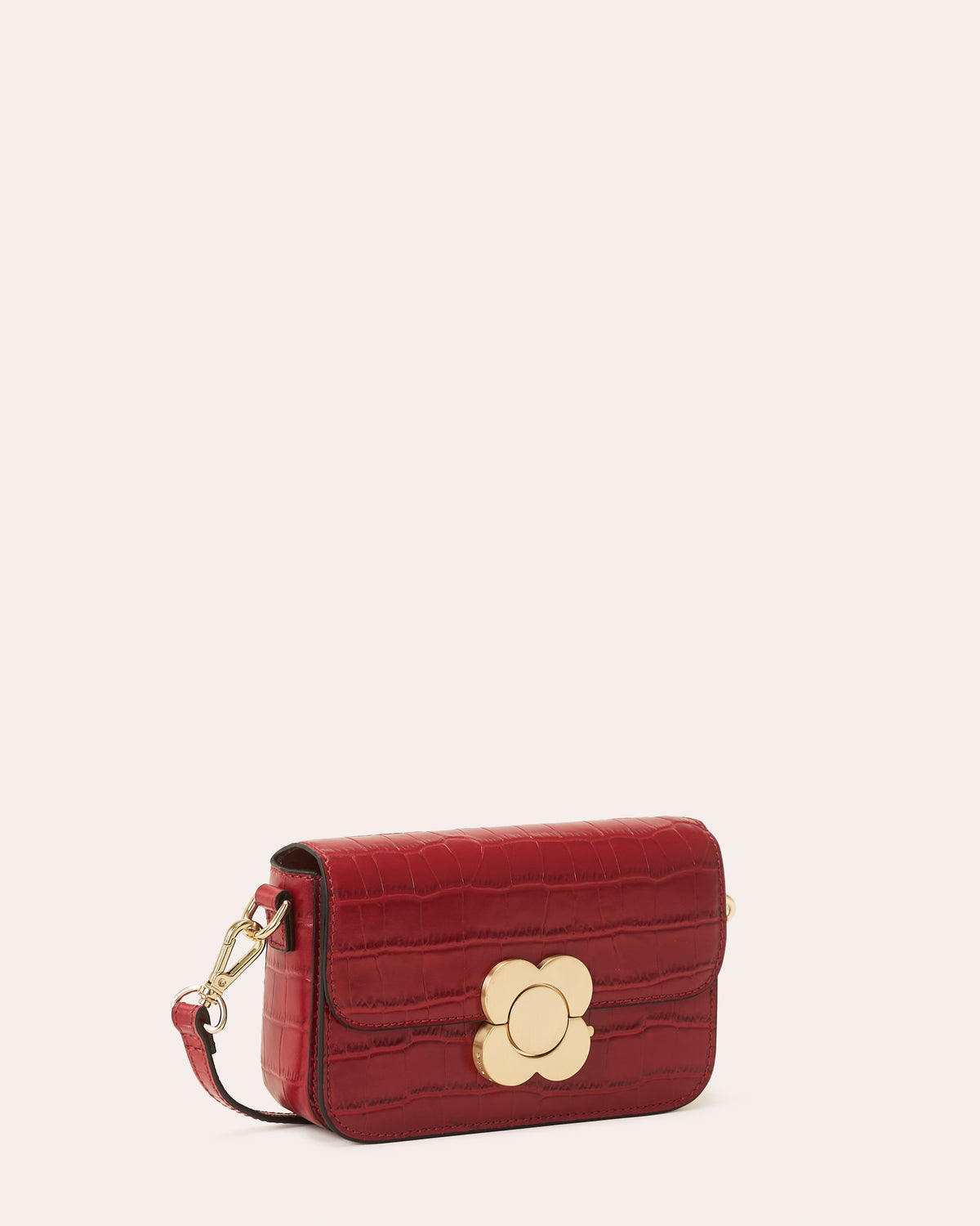 Extra Mini Eclipse Leather Crossbody - Red Croc