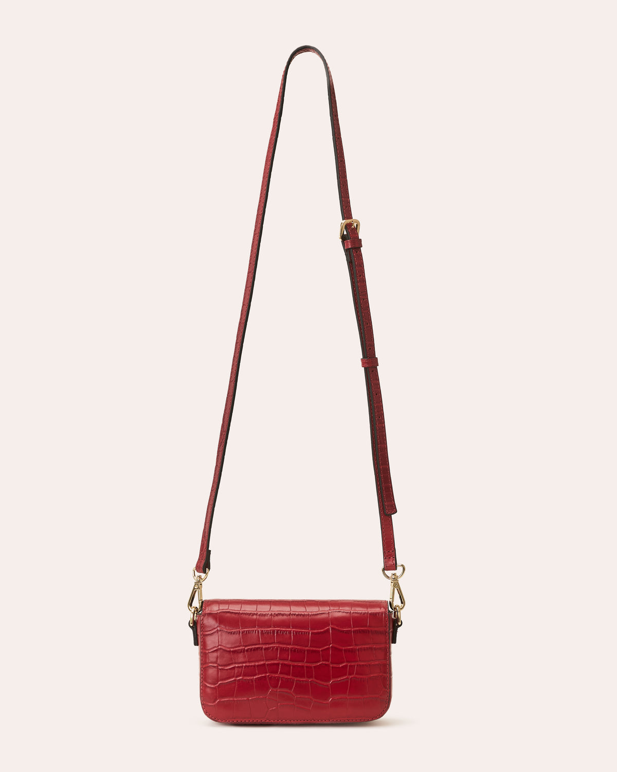 Extra Mini Eclipse Leather Crossbody - Red Croc